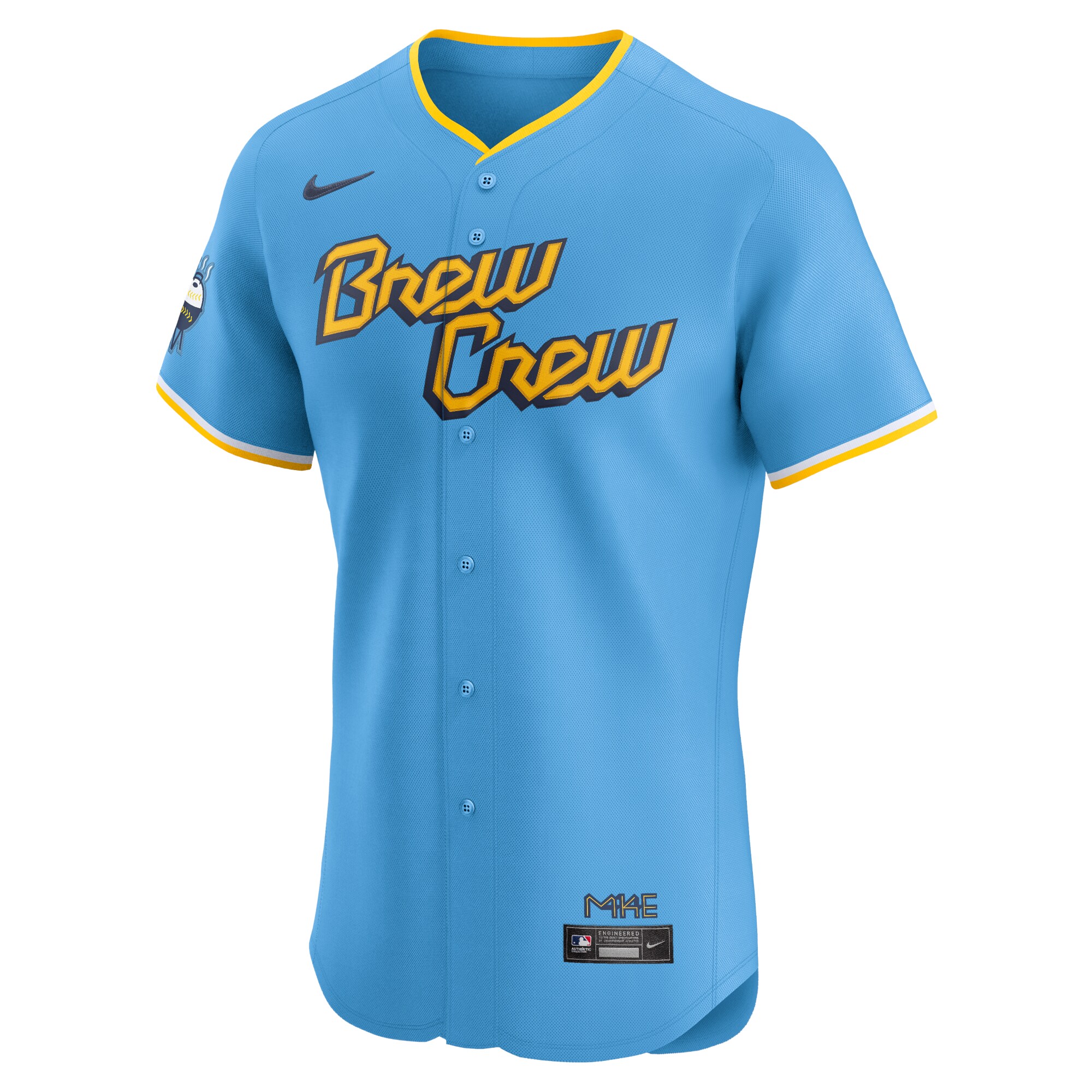 Alternative view of Milwaukee Brewers City Connect Elite Jersey - Powder Blue