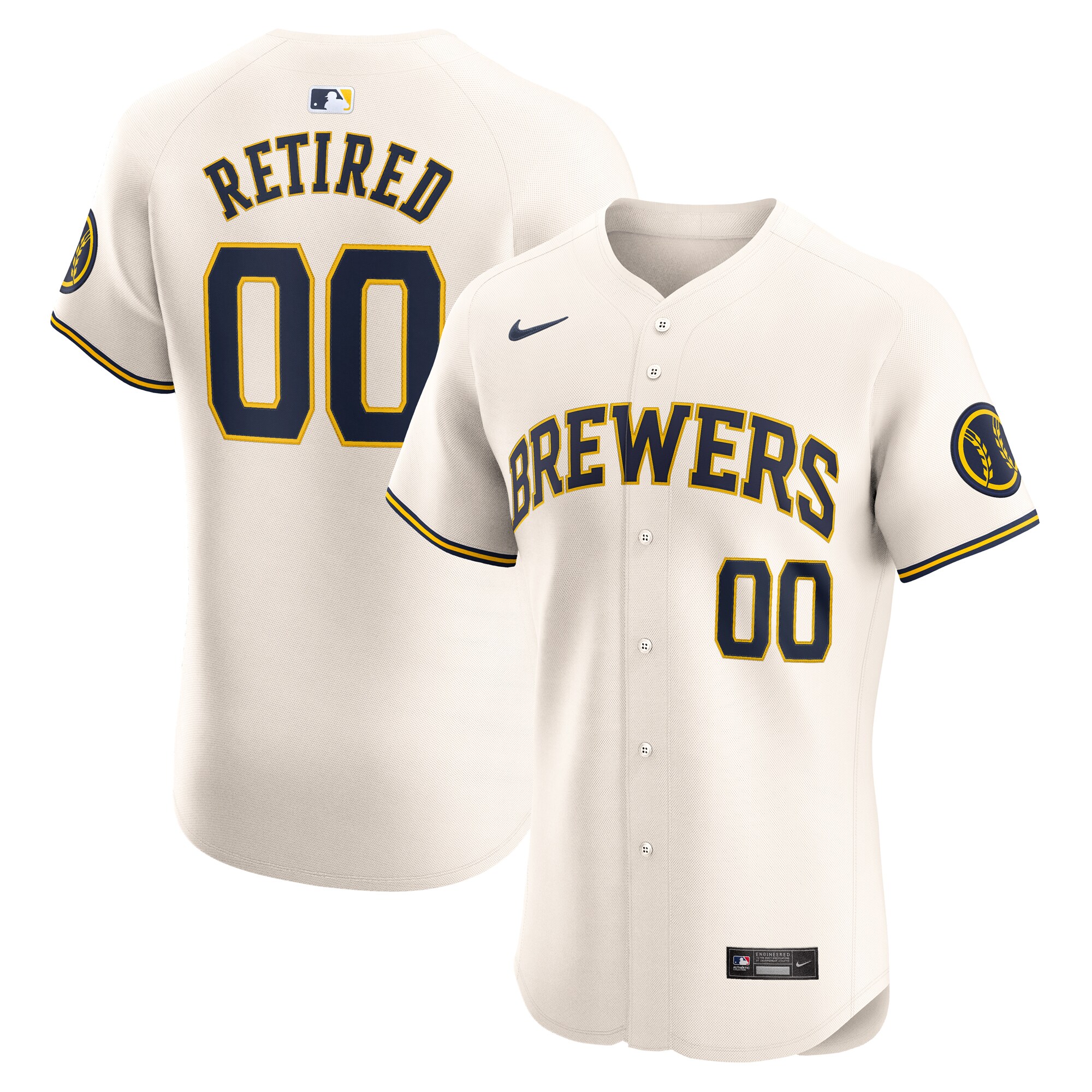 Milwaukee Brewers Home Elite Pick-a-player Retired Roster Jersey - Cream