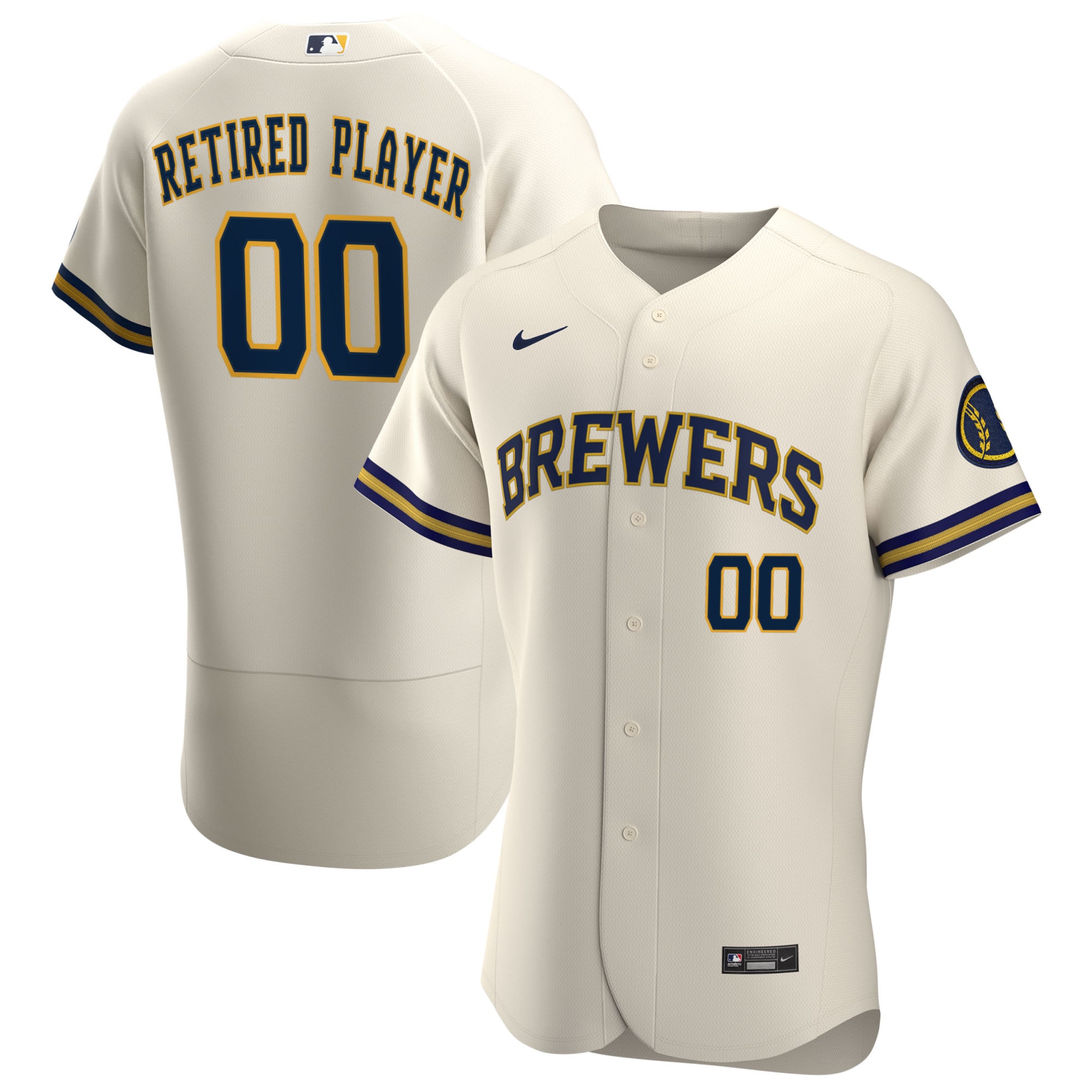 Milwaukee Brewers Home Pick-a-player Retired Roster Authentic Jersey - Cream