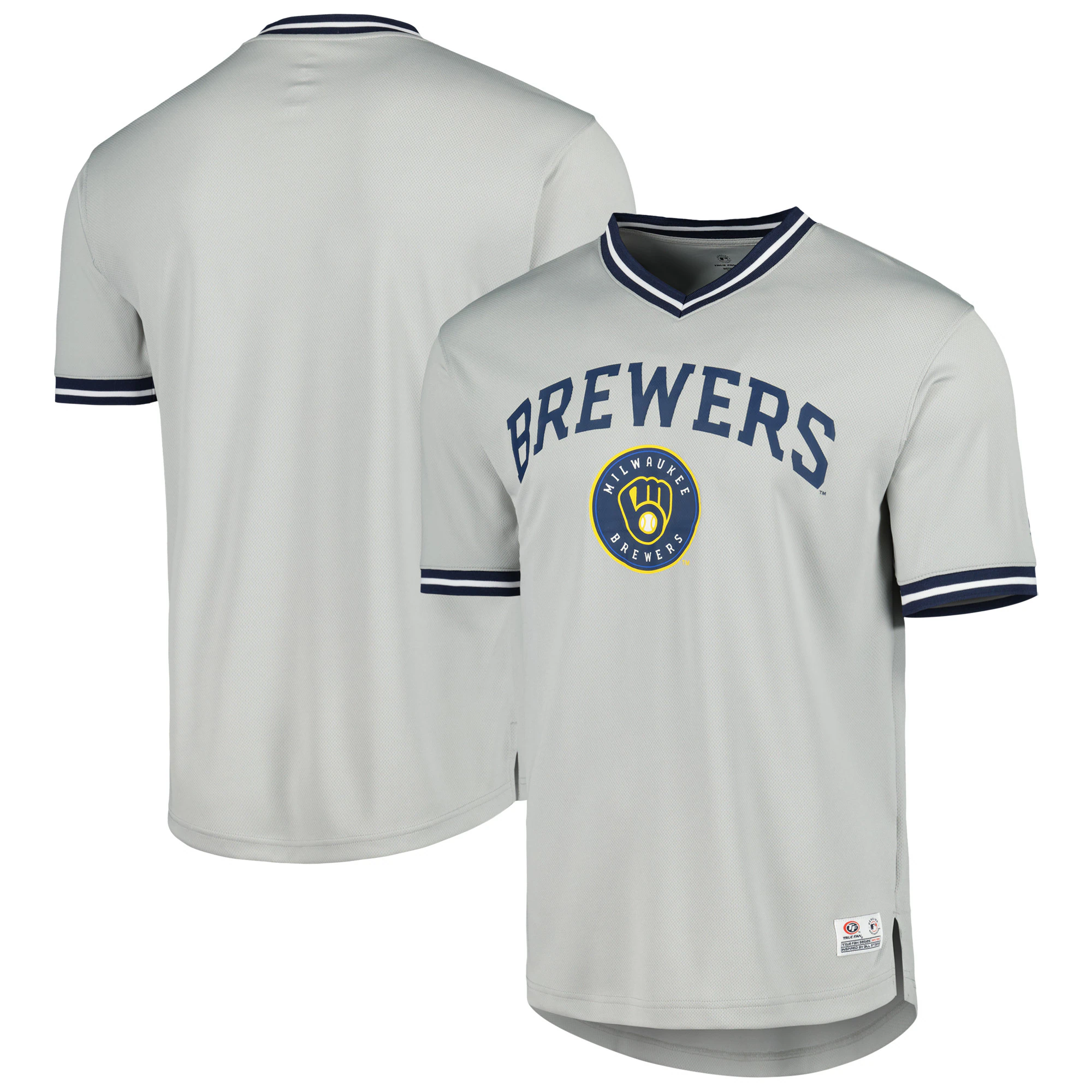 Alternative view of Milwaukee Brewers V-neck Jersey – Gray