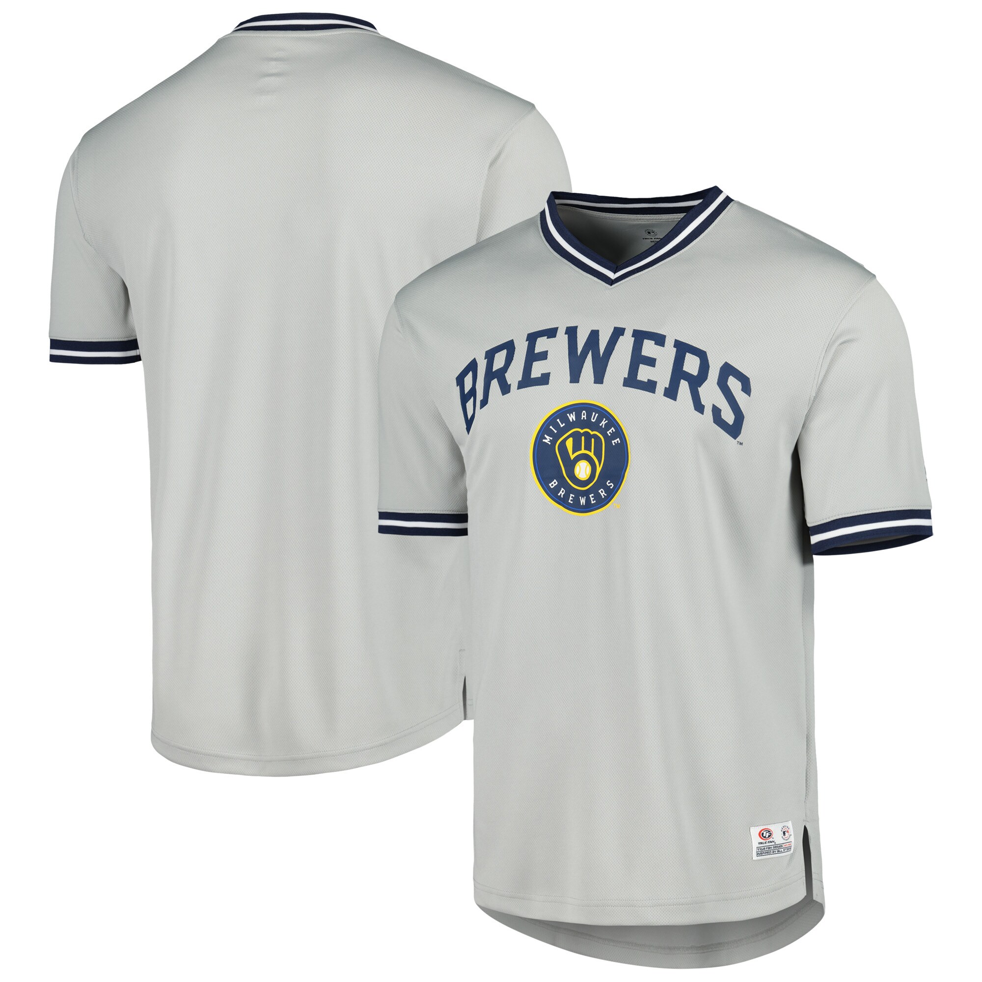 Milwaukee Brewers V-neck Jersey – Gray
