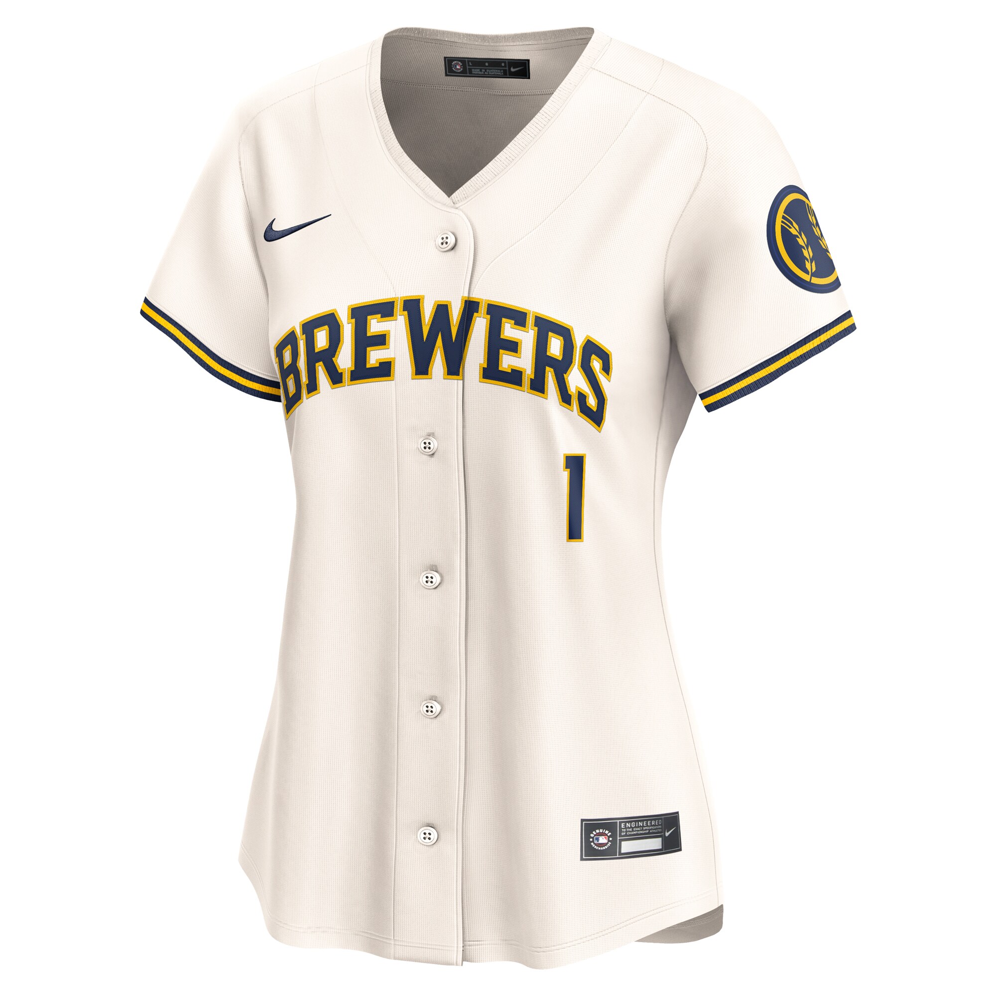Alternative view of Milwaukee Brewers Women's #1 Mom Home Limited Jersey - Cream