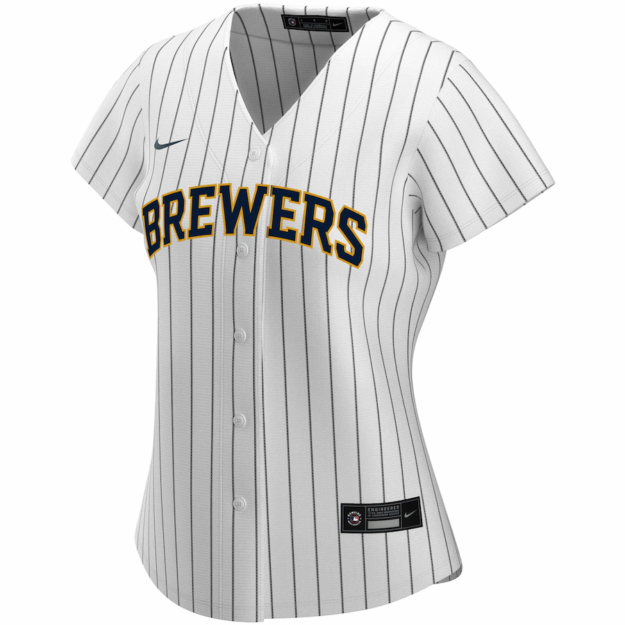Alternative view of Milwaukee Brewers Women's Alternate 2020 Replica Team Jersey ÃƒÂ¢Ã¢â€šÂ¬Ã¢â‚¬Å“ White Navy