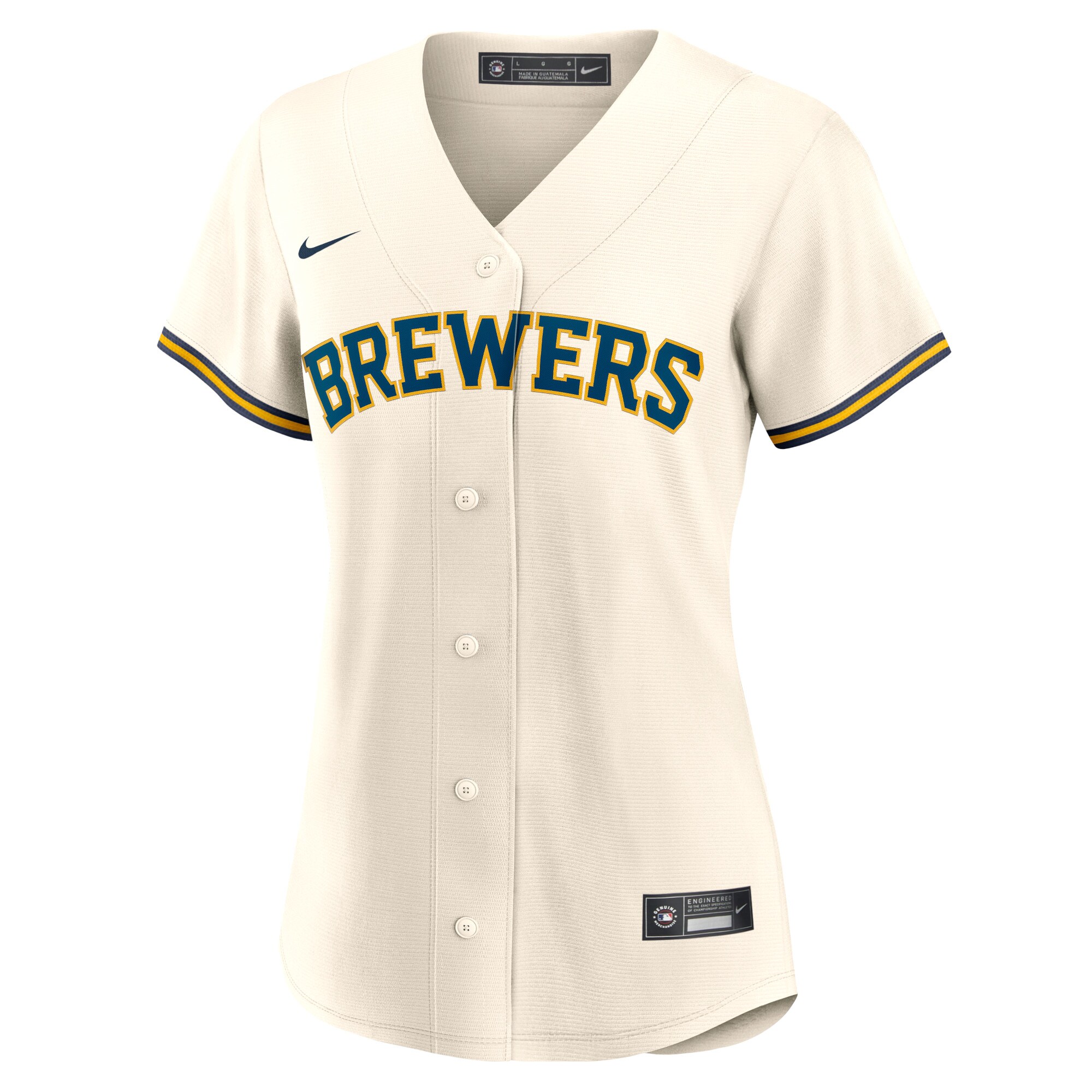 Alternative view of Milwaukee Brewers Women's Home Replica Team Jersey - Cream