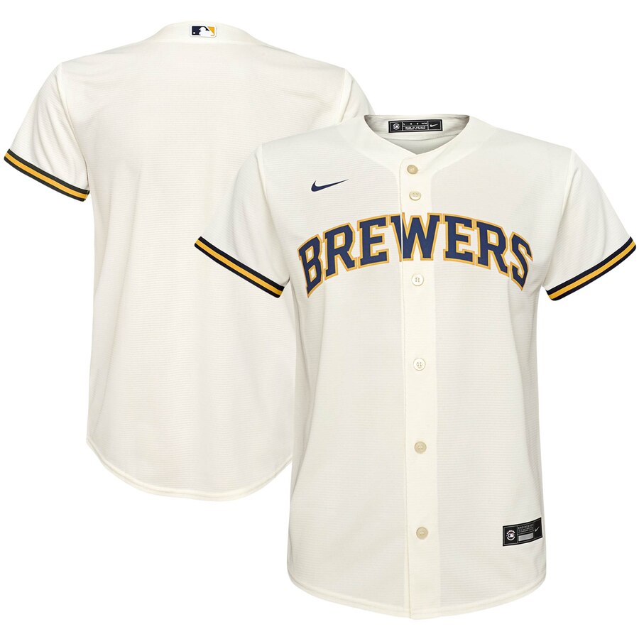Milwaukee Brewers Youth Home 2020 Replica Team Jersey - Cream
