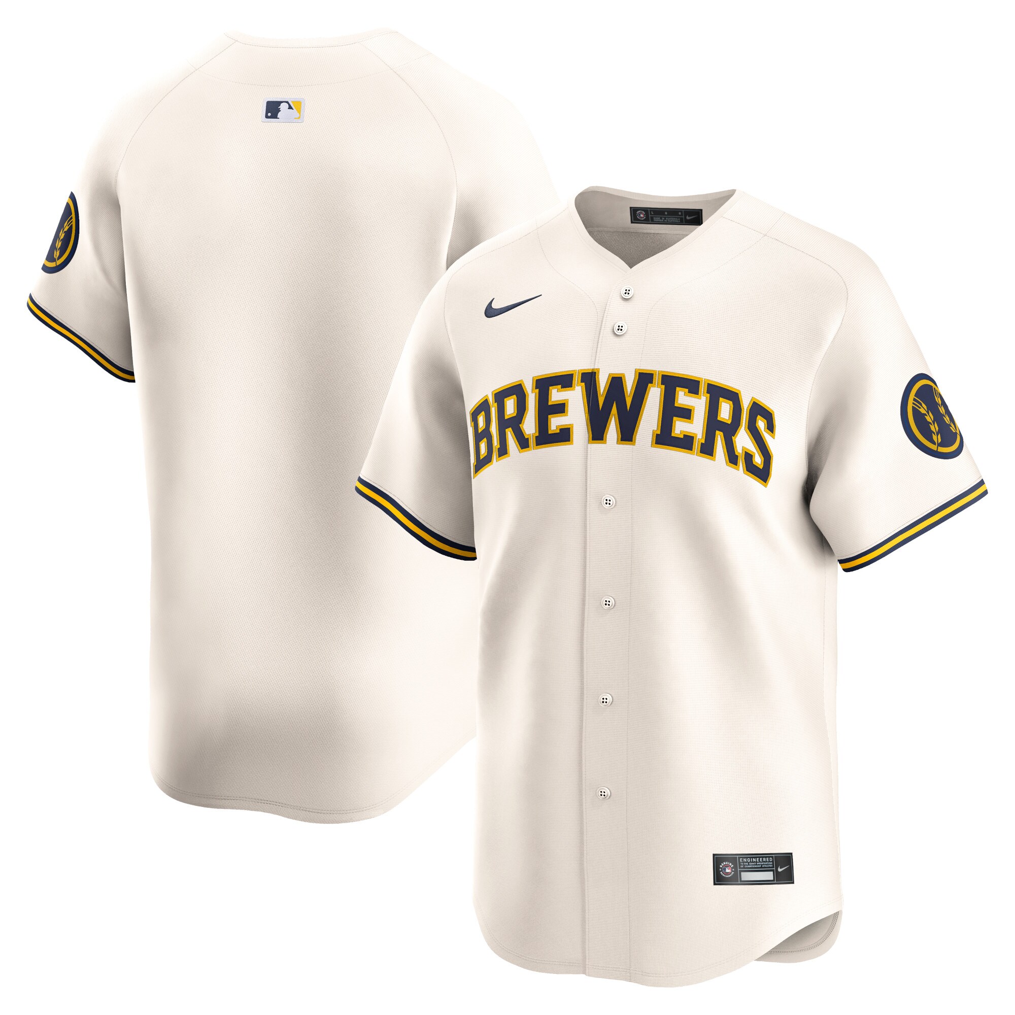 Milwaukee Brewers Youth Home Limited Jersey - Cream