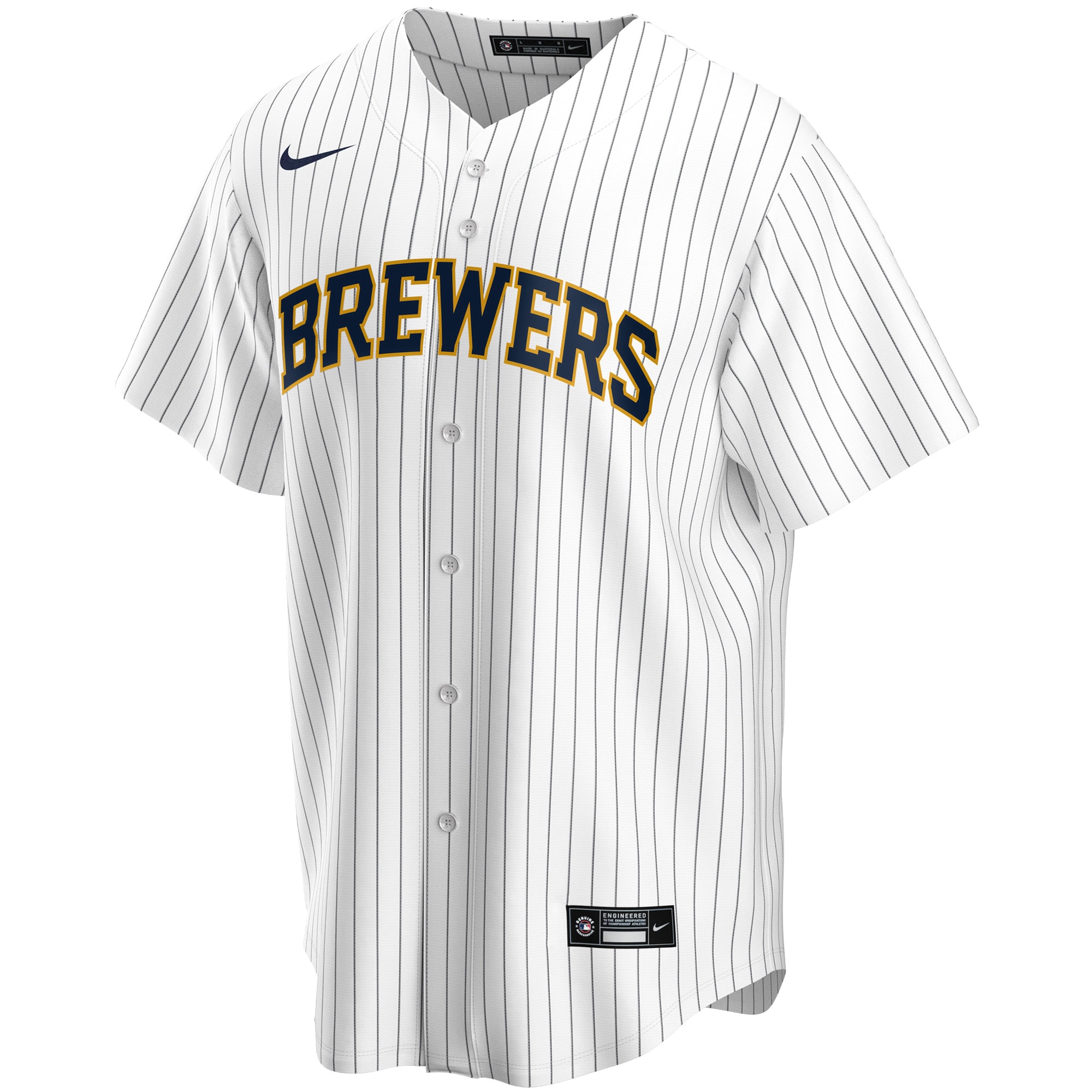 Alternative view of Milwaukee Brewers Youth Home Replica Team Jersey - White