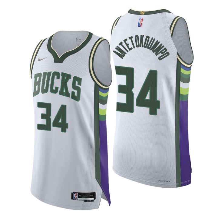 Milwaukee Bucks 2021-22 Nba 75th Giannis Antetokounmpo Authentic Jersey City