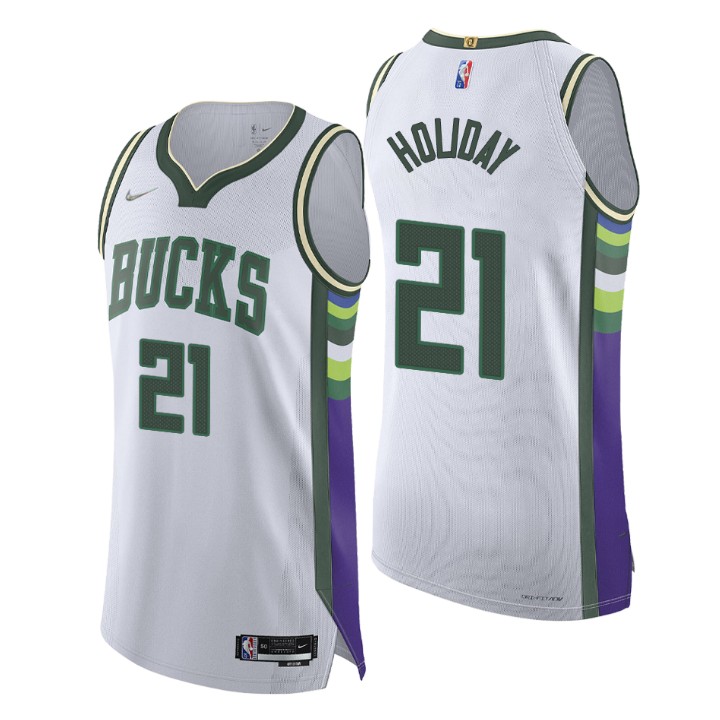 Milwaukee Bucks 2021-22 Nba 75th Jrue Holiday Authentic Jersey City