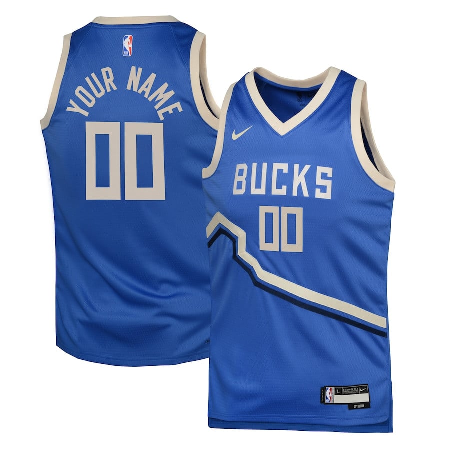 Milwaukee Bucks 2024/25 Swingman Custom YOUTH Jersey - City Edition - Royal - JS359 