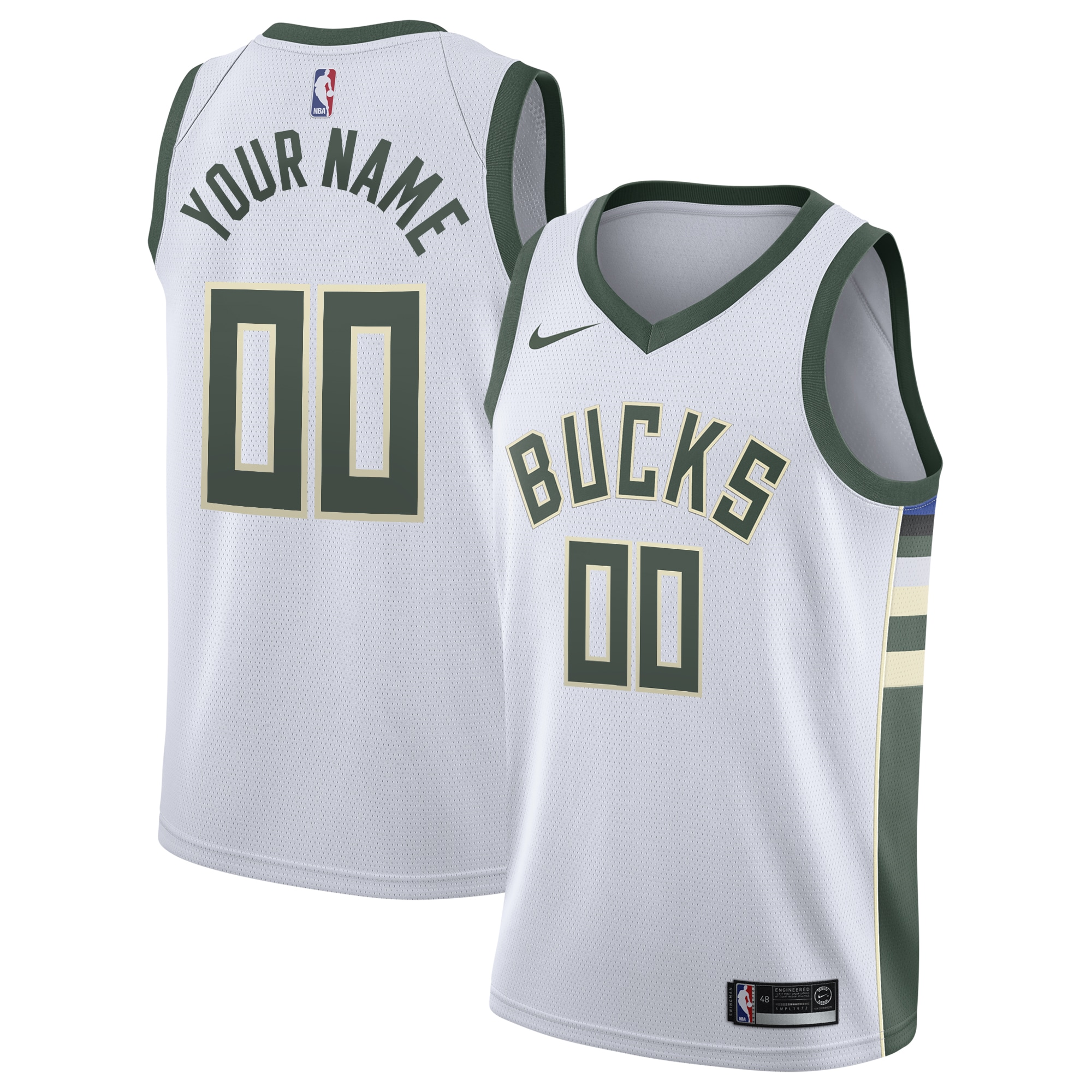 Milwaukee Bucks Association Swingman Jersey - Custom - Youth - JS379 