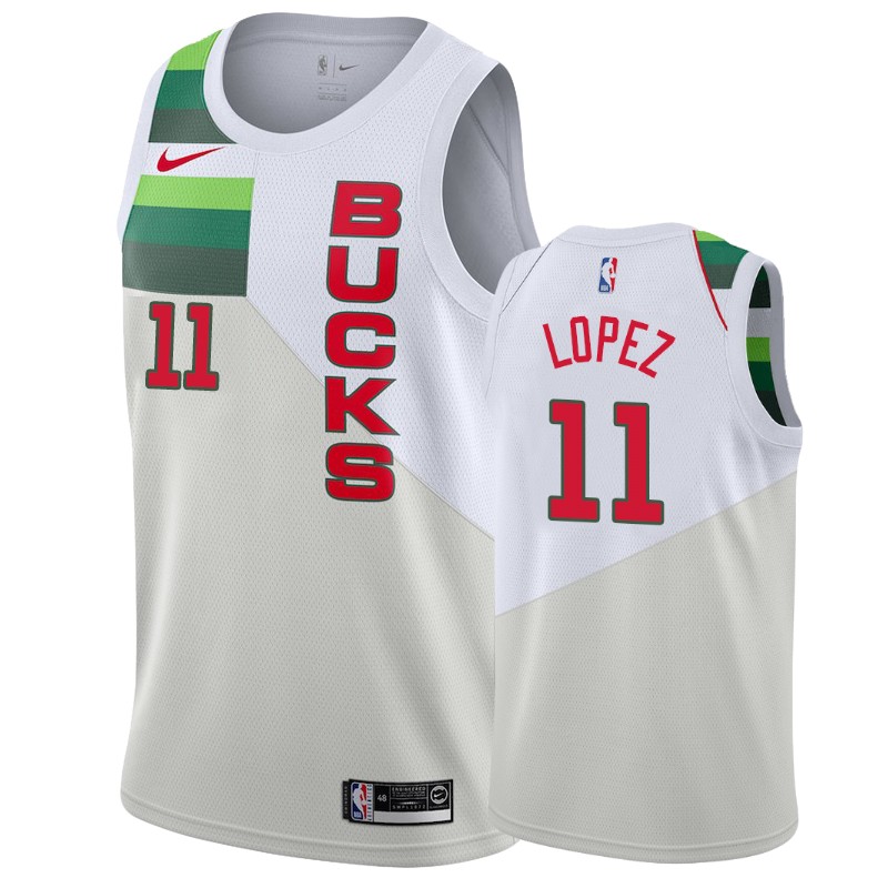 Milwaukee Bucks Brook Lopez #11 White 2018-19 Earned Jersey