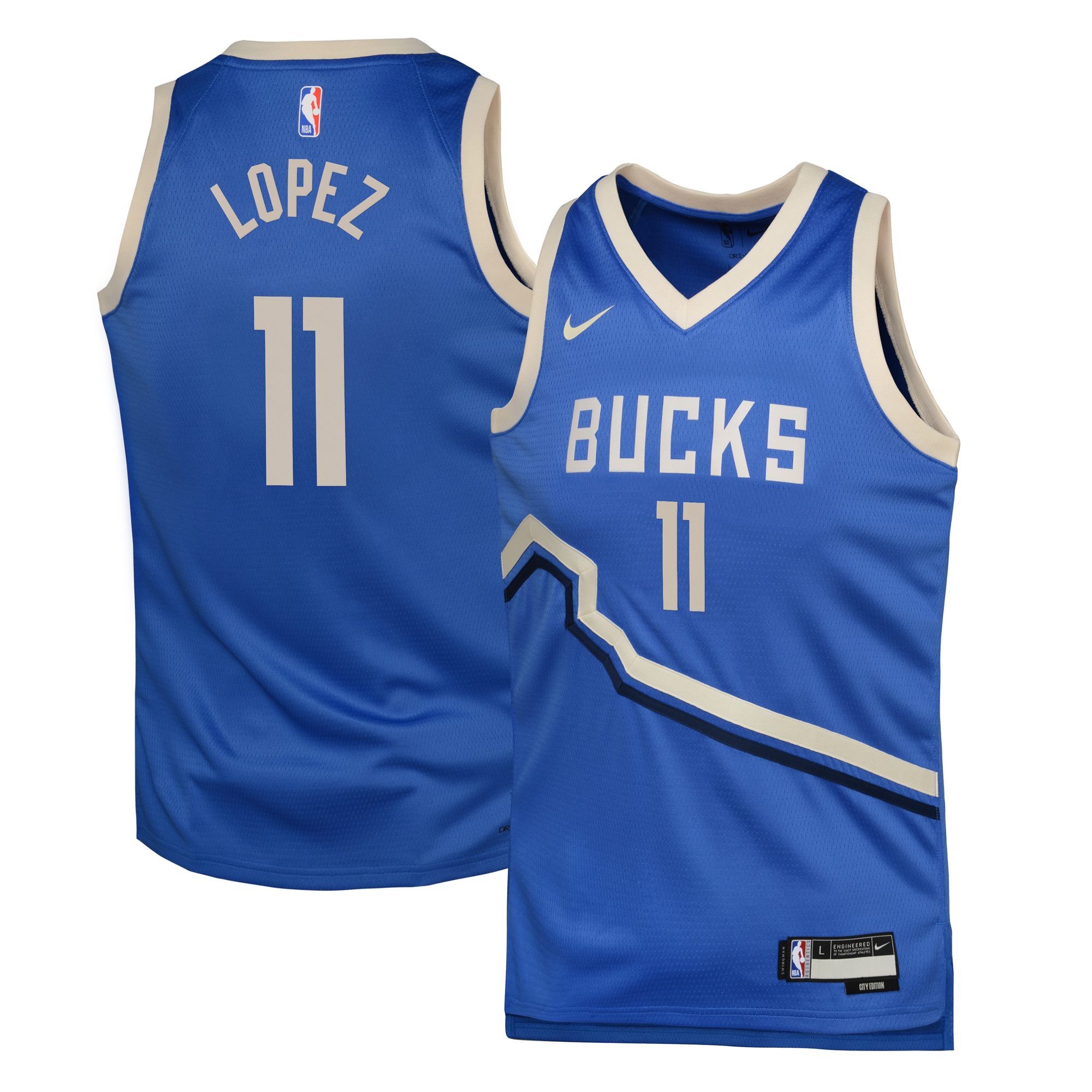 Milwaukee Bucks City Edition Swingman Jersey 2024 - Royal - Brook Lopez - Youth - JS280 