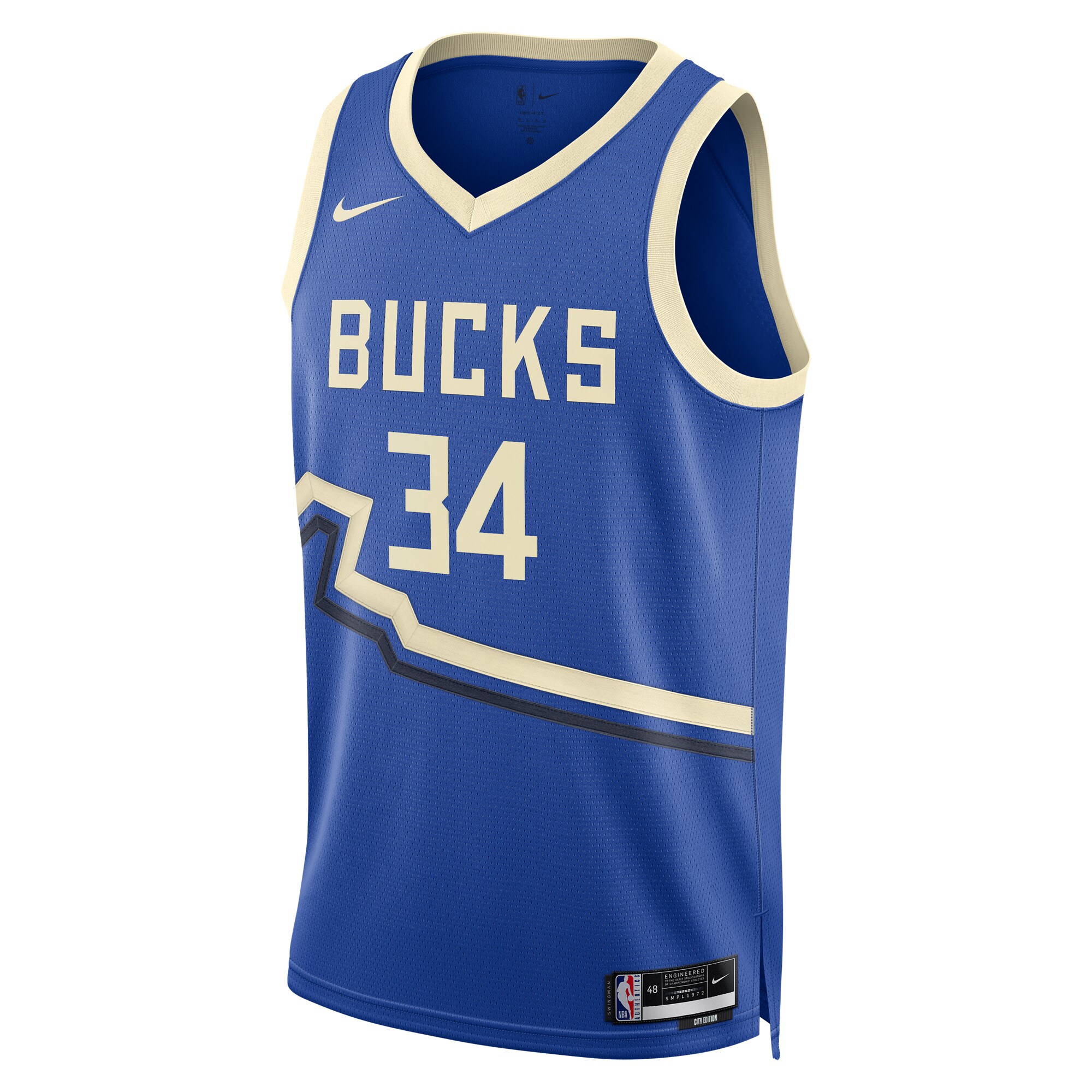 Alternative view of Milwaukee Bucks City Edition Swingman Jersey 2024 - Royal - Giannis Antetokounmpo - Unisex - JS373 