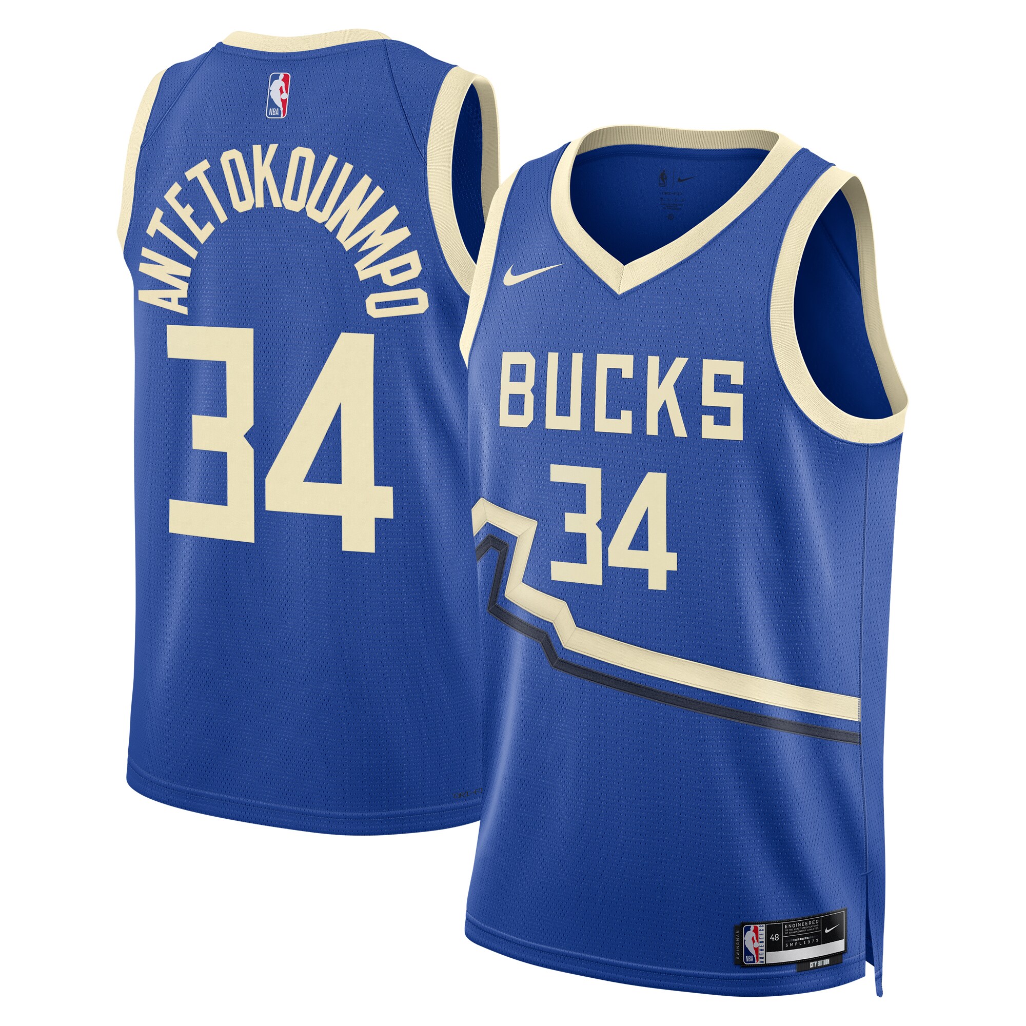Milwaukee Bucks City Edition Swingman Jersey 2024 - Royal - Giannis Antetokounmpo - Unisex - JS373 