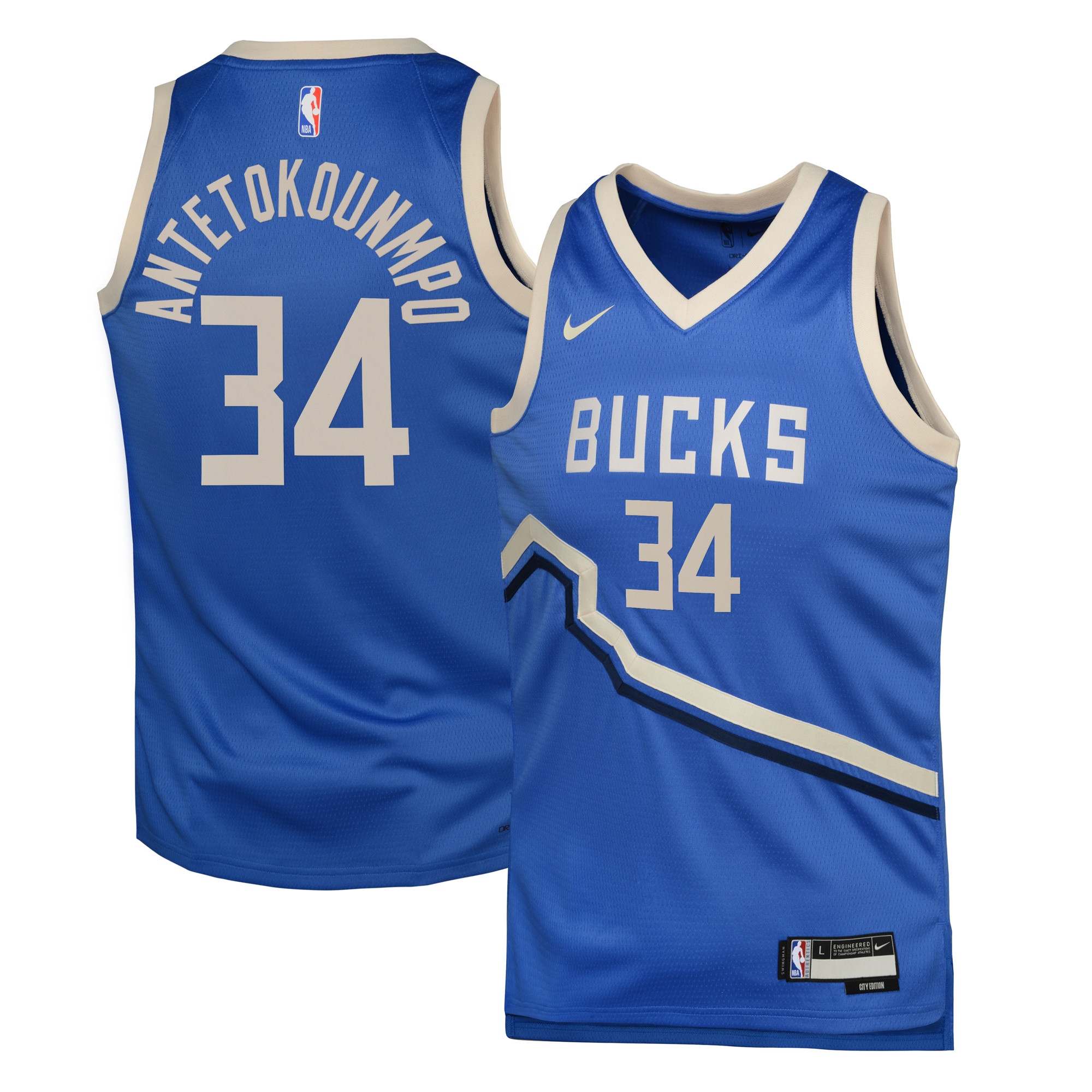 Milwaukee Bucks City Edition Swingman Jersey 2024 - Royal - Giannis Antetokounmpo - Youth - JS498 