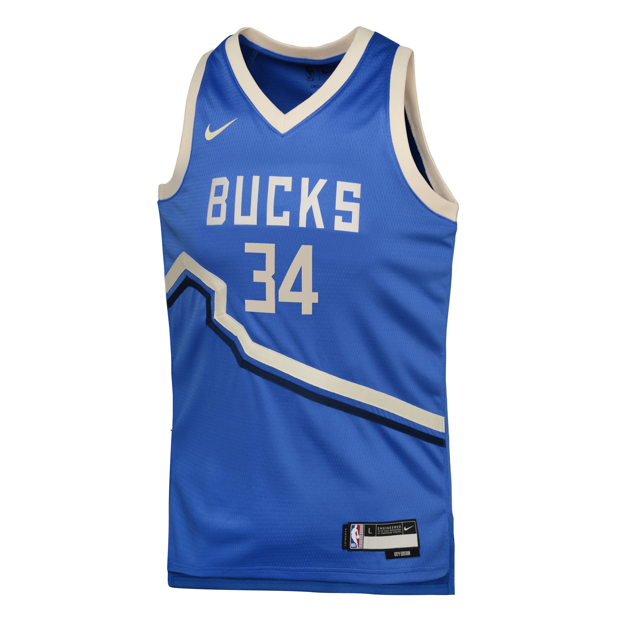 Alternative view of Milwaukee Bucks City Edition Swingman Jersey 2024 - Royal - Giannis Antetokounmpo - Youth - JS498 