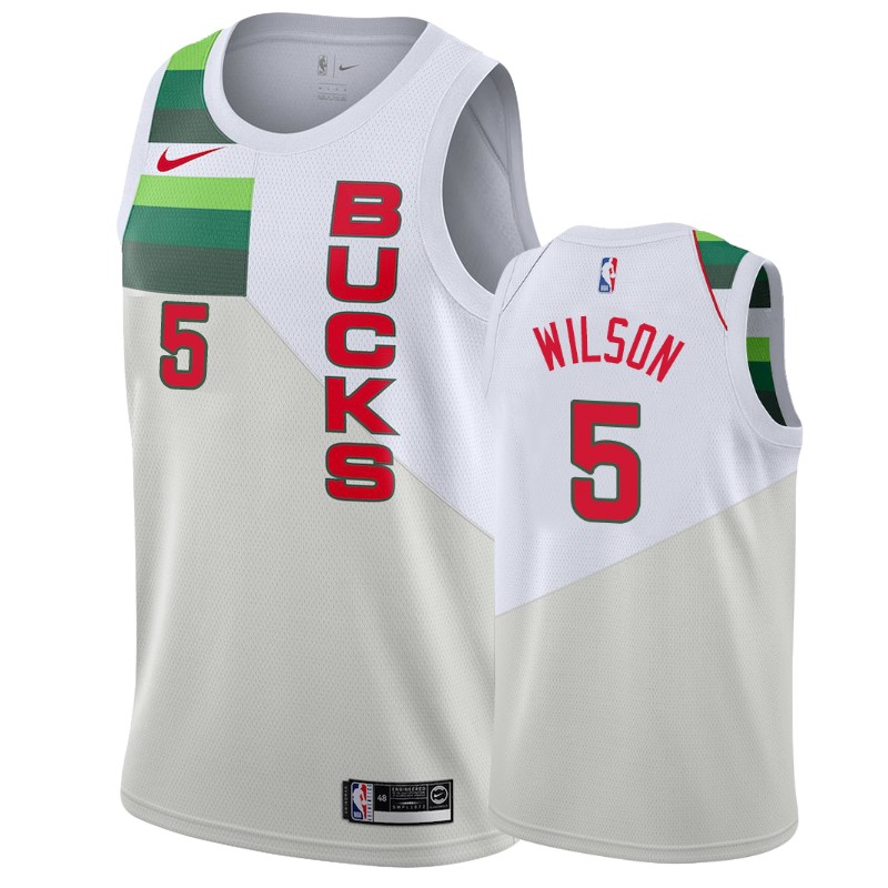 Milwaukee Bucks D.j. Wilson #5 White 2018-19 Earned Jersey