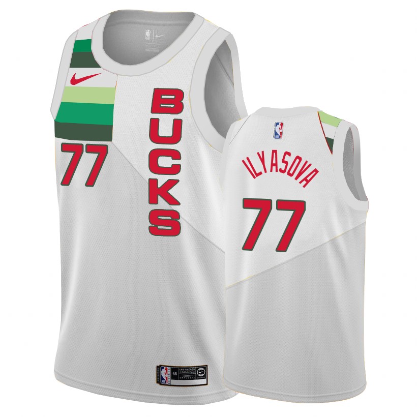Milwaukee Bucks Ersan Ilyasova White Earned Edition Jersey