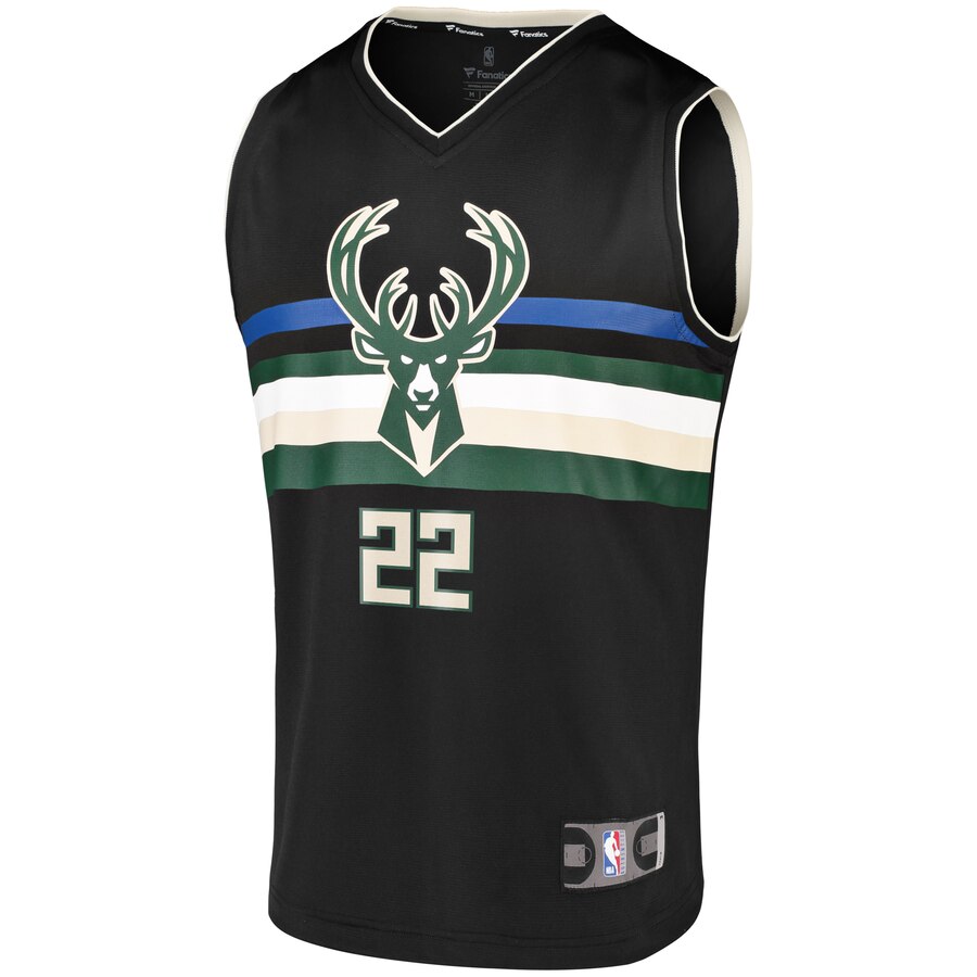 Alternative view of Milwaukee Bucks Fanatics Authentic Fast Break Team Replica Jersey Statement Edition - Black