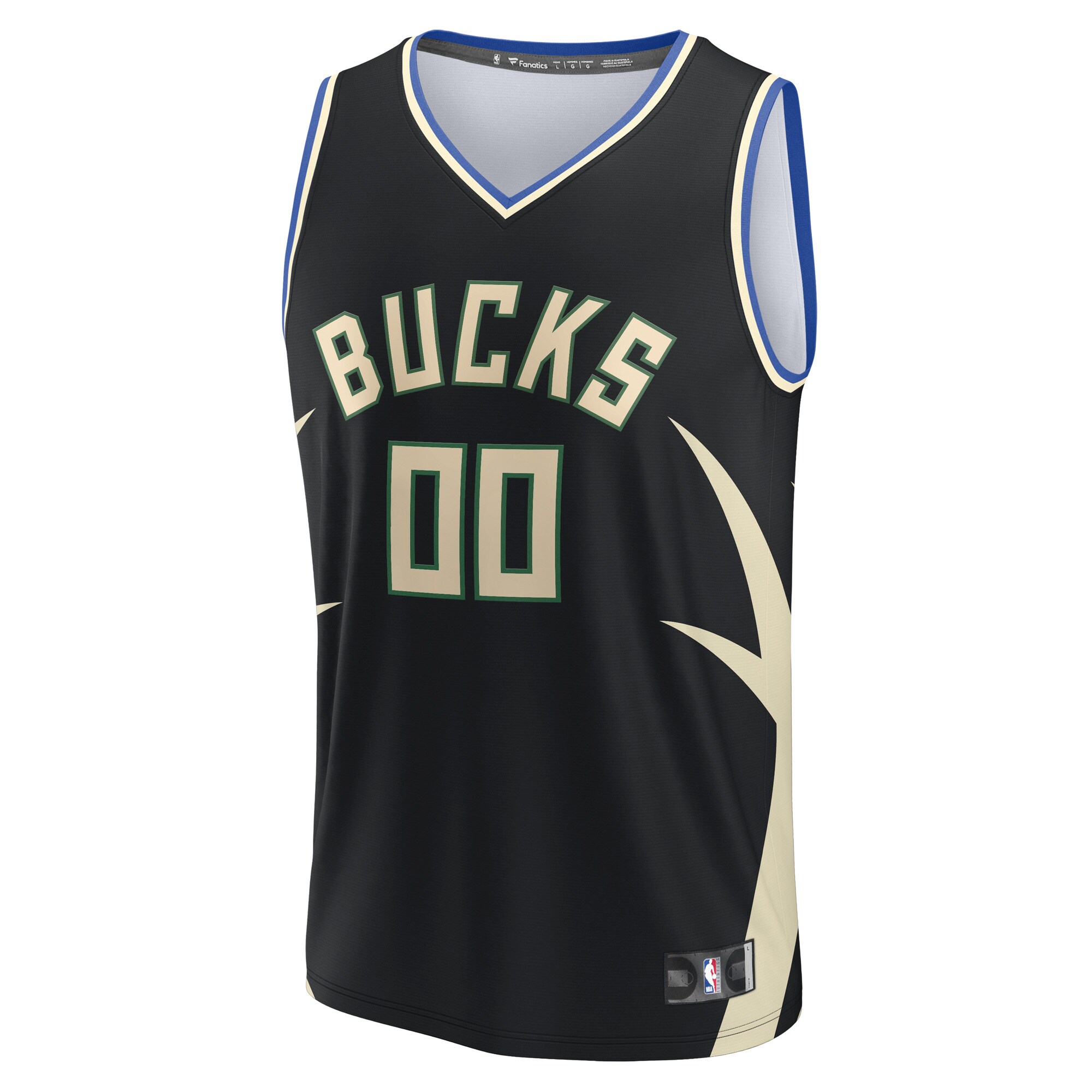 Alternative view of Milwaukee Bucks Fanatics Custom Fast Break Jersey - Statement Edition - Black