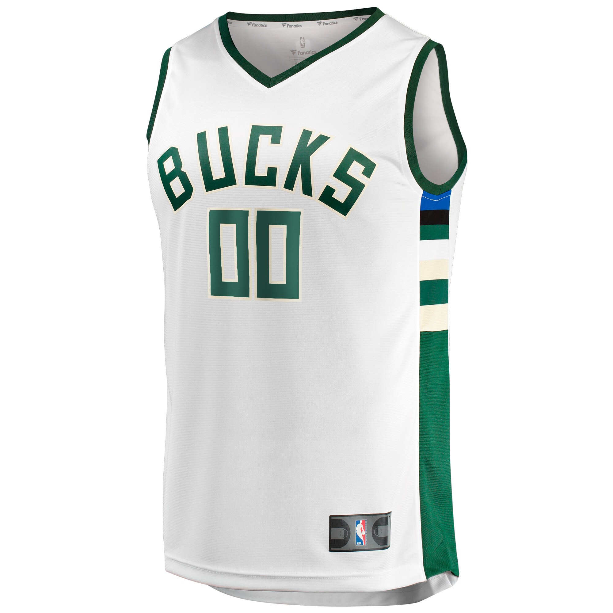 Alternative view of Milwaukee Bucks Fanatics Unisex Fast Break Custom Jersey - White - Association Edition