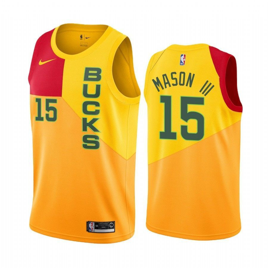 Milwaukee Bucks Frank Mason Iii 15 City Men's Jersey - JS888 