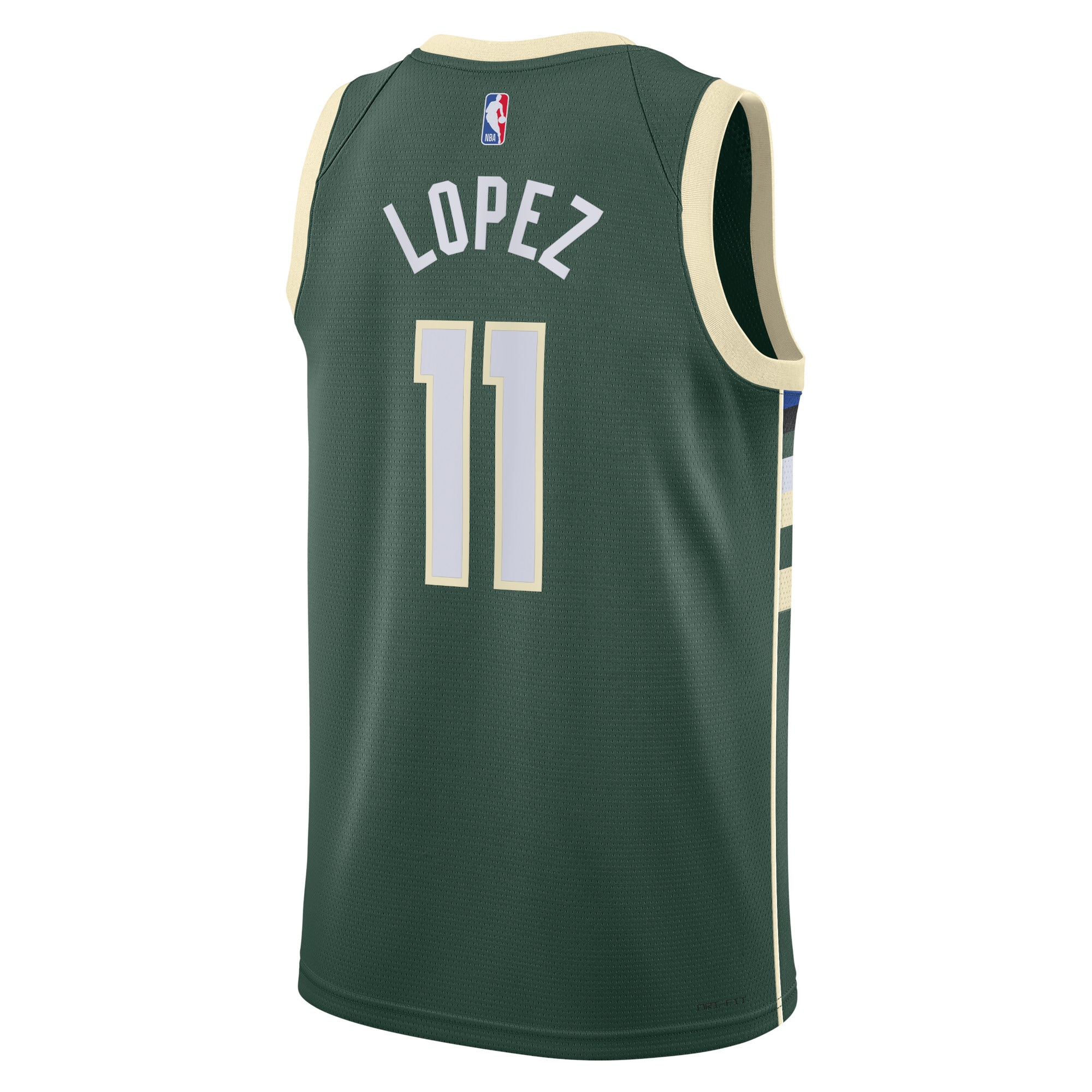 Alternative view of Milwaukee Bucks Icon Edition Swingman Jersey - Hunter Green - Brook Lopez - Unisex - JS422 