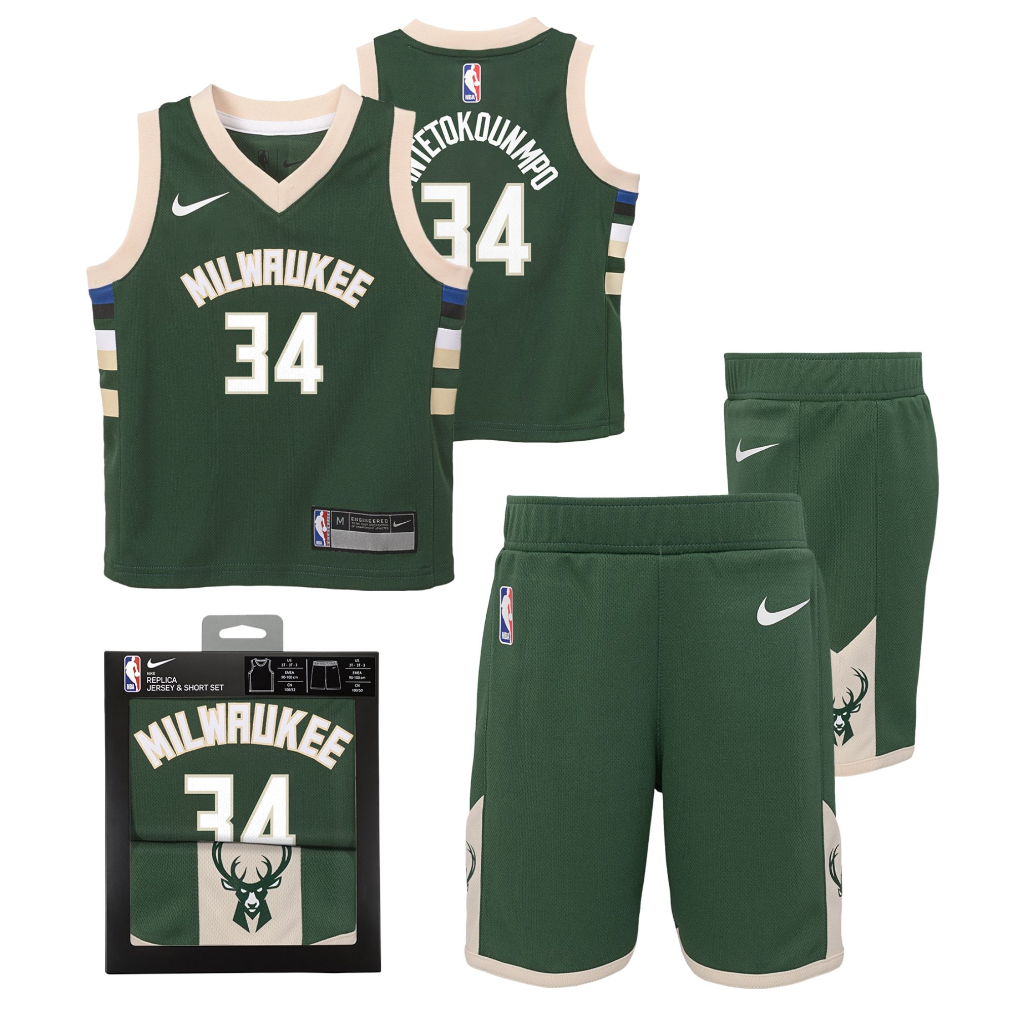 Milwaukee Bucks Icon Jersey Box Set - Giannis Antetokounmpo - Infant - JS604 