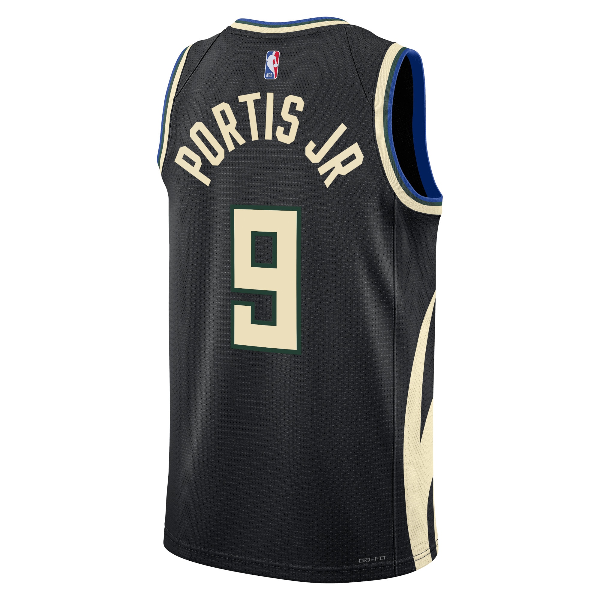 Alternative view of Milwaukee Bucks Jordan Statement Edition Swingman Jersey - Black - Bobby Portis Jr - Unisex - JS878 