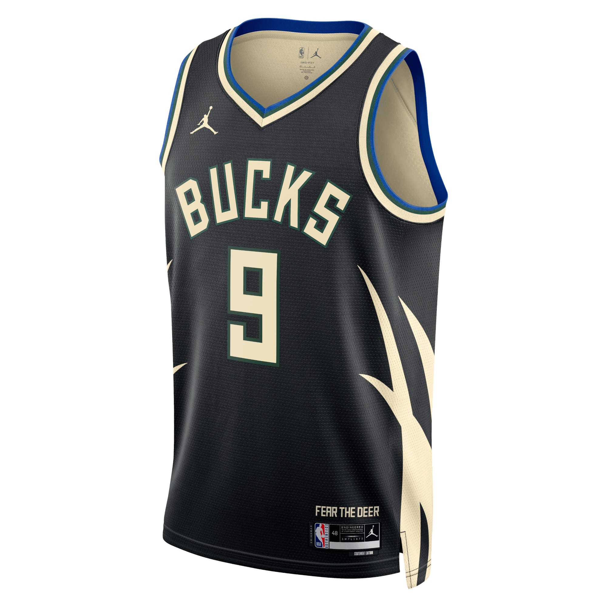Milwaukee Bucks Jordan Statement Edition Swingman Jersey - Black - Bobby Portis Jr - Unisex - JS878 