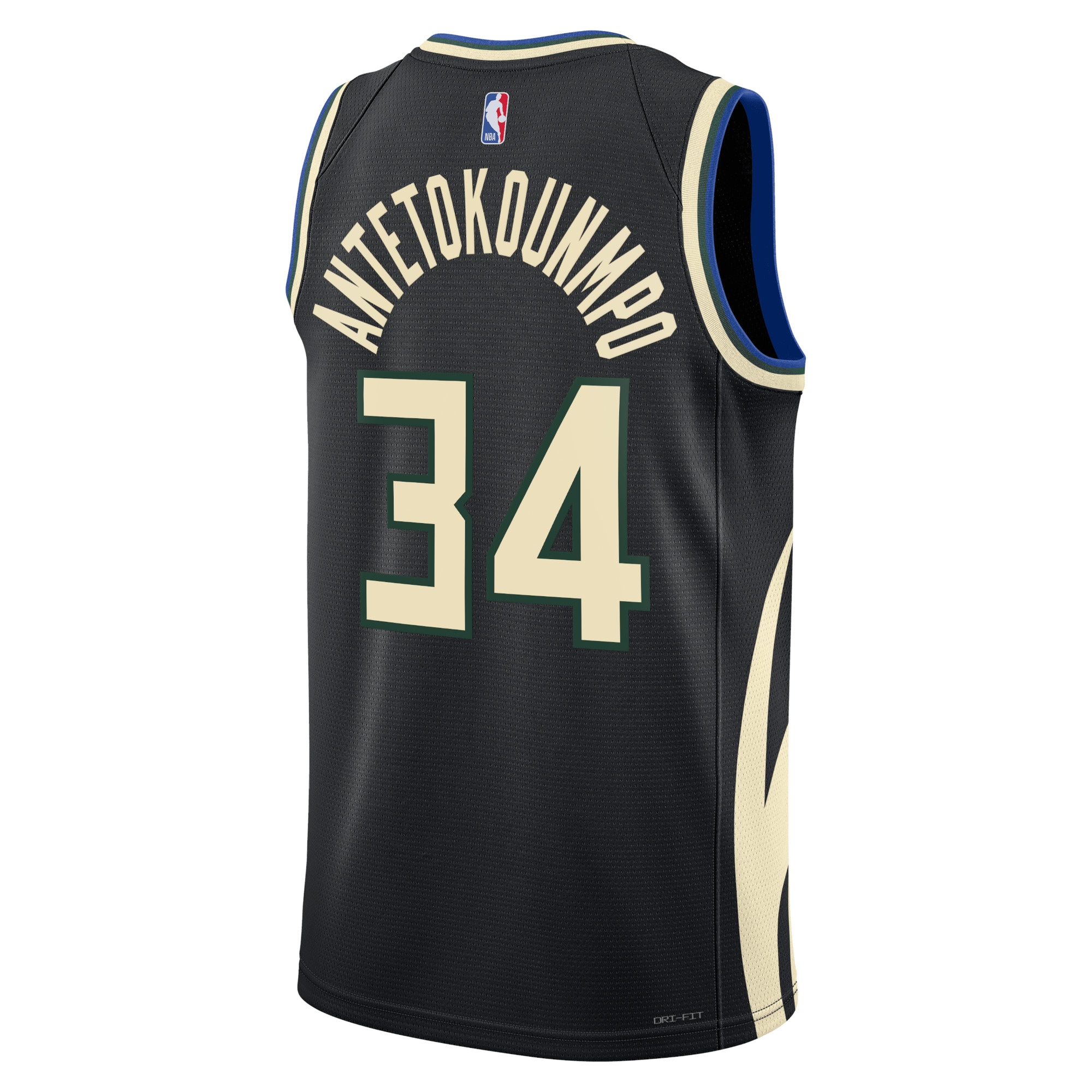 Alternative view of Milwaukee Bucks Jordan Statement Edition Swingman Jersey - Black - Giannis Antetokounmpo - Unisex - JS241 