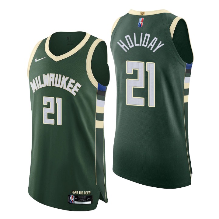 Milwaukee Bucks Jrue Holiday 75th Anniversary Authentic Jersey Icon