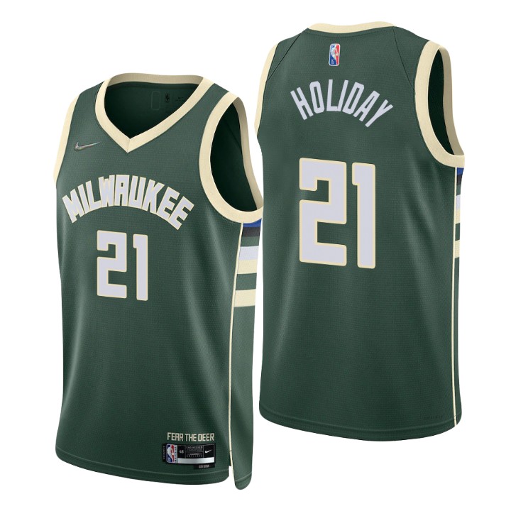 Milwaukee Bucks Jrue Holiday 75th Anniversary Diamond Jersey Icon Edition