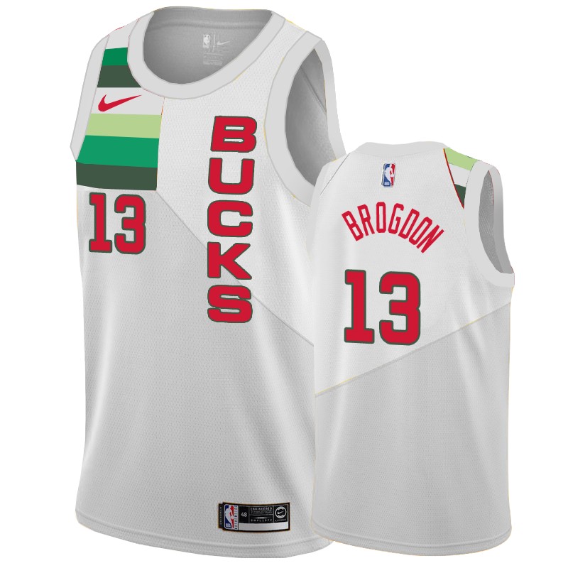 Milwaukee Bucks Malcolm Brogdon #13 White 2018-19 Earned Edition Jersey