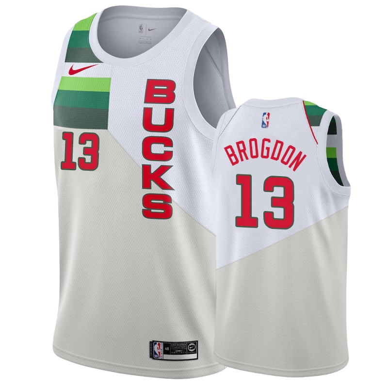 Milwaukee Bucks Malcolm Brogdon #13 White 2018-19 Earned Jersey