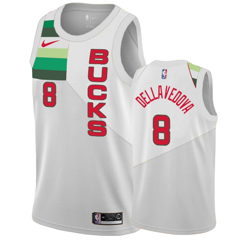 Milwaukee Bucks Matthew Dellavedova #8 White 2018-19 Earned Edition Jersey