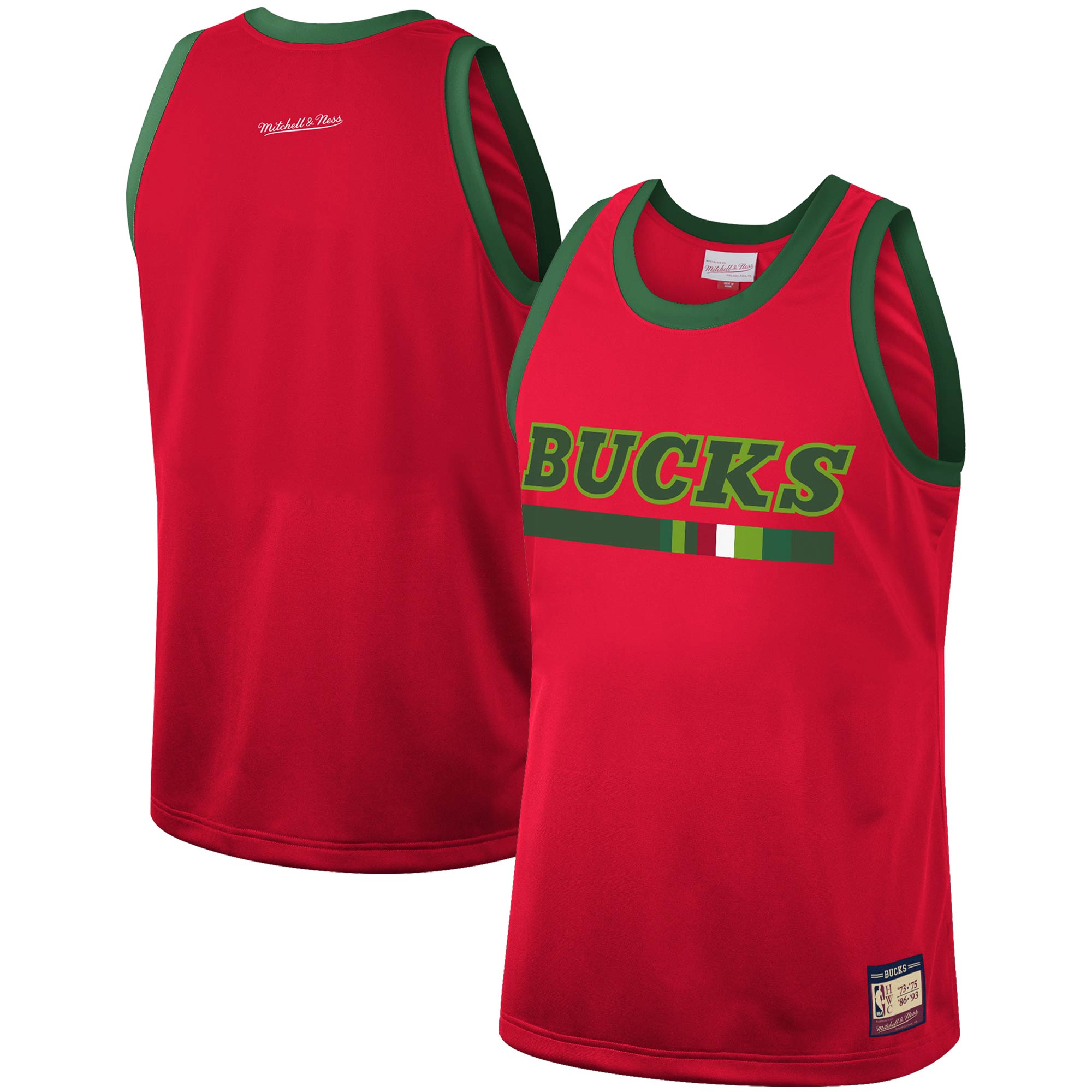 Alternative view of Milwaukee Bucks Mitchell & Ness Hardwood Classics Team Heritage Fashion Jersey - Red