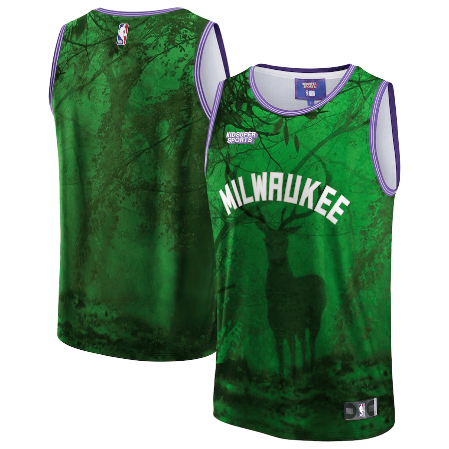 Milwaukee Bucks NBA & KidSuper Studios Unisex Hometown Jersey - Green - JS744 