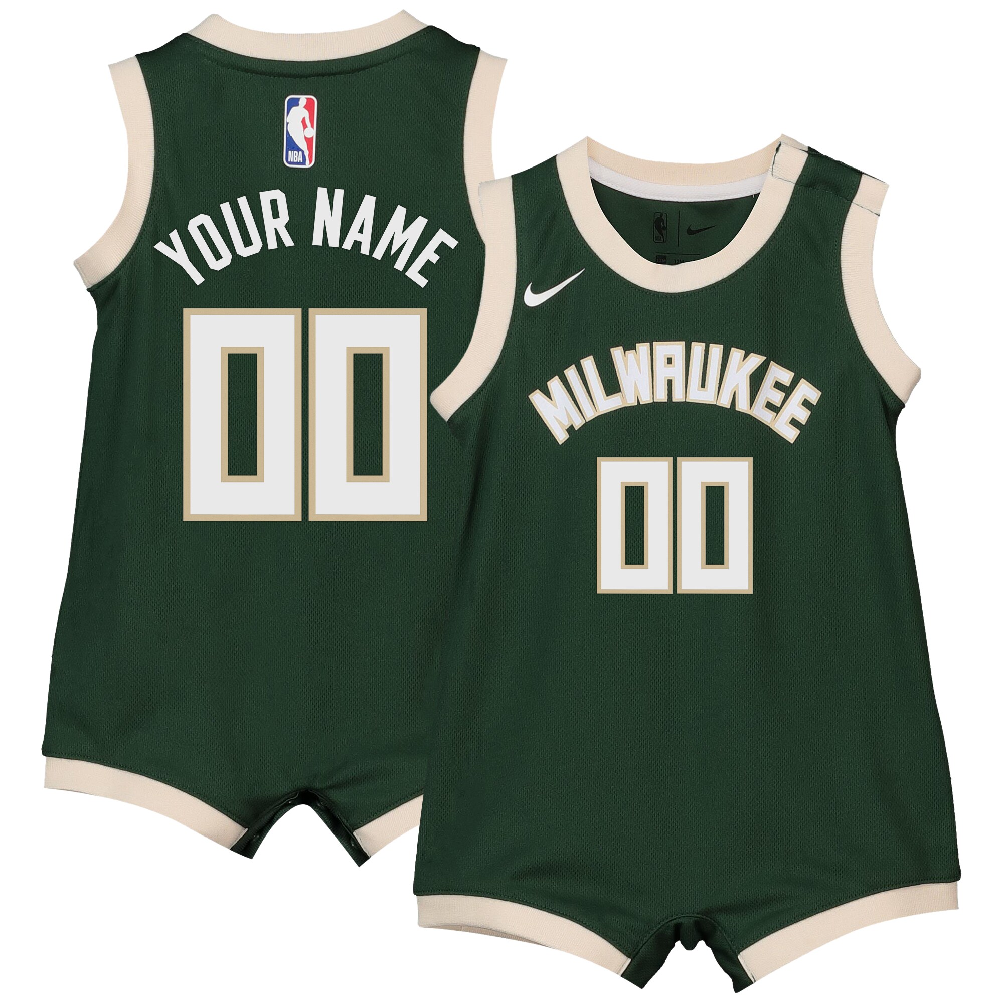 Milwaukee Bucks Onesie Jersey - Custom - Infant - JS381 
