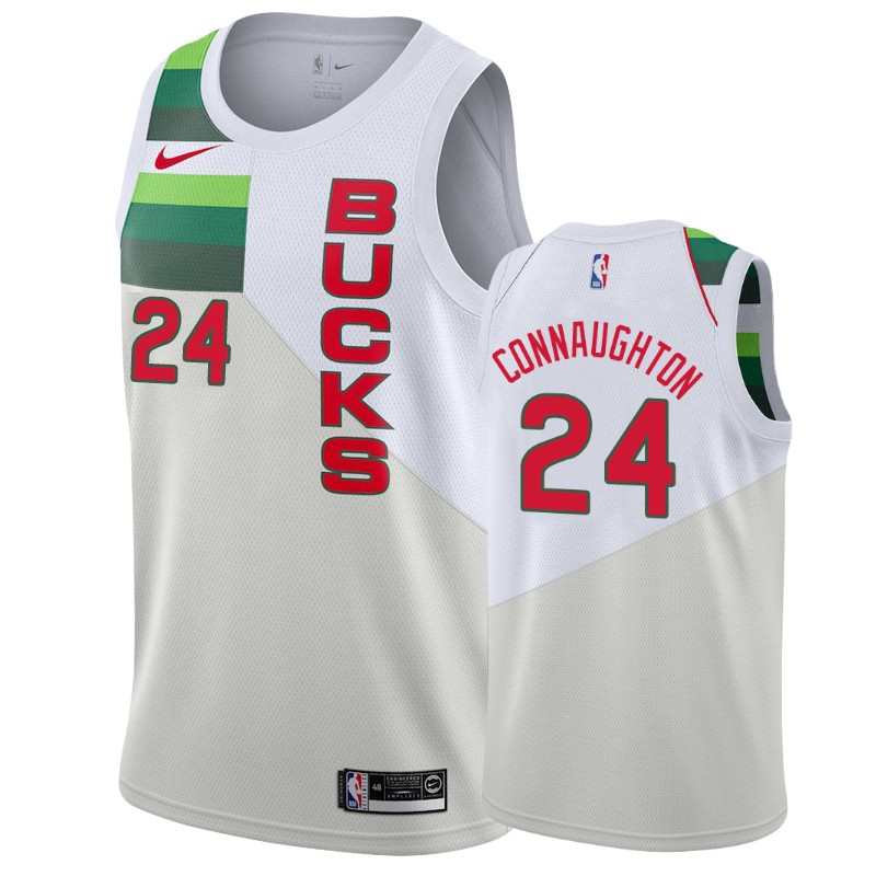 Milwaukee Bucks Pat Connaughton #24 White 2018-19 Earned Jersey