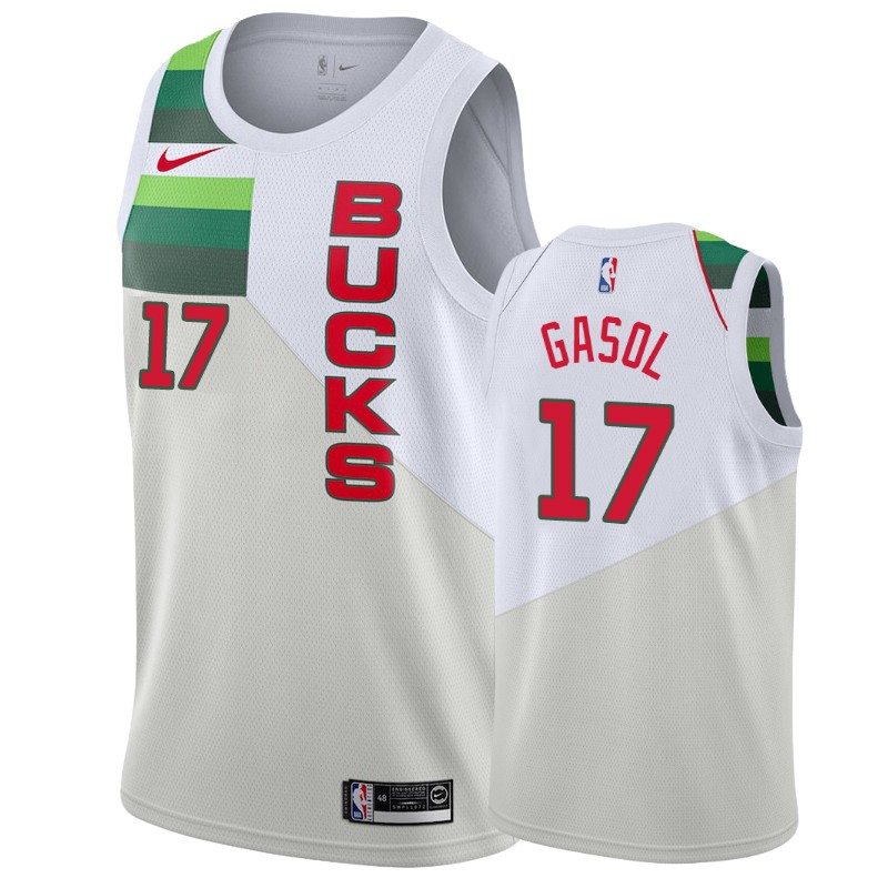 Milwaukee Bucks Pau Gasol #17 Cream Earned Jersey -youth