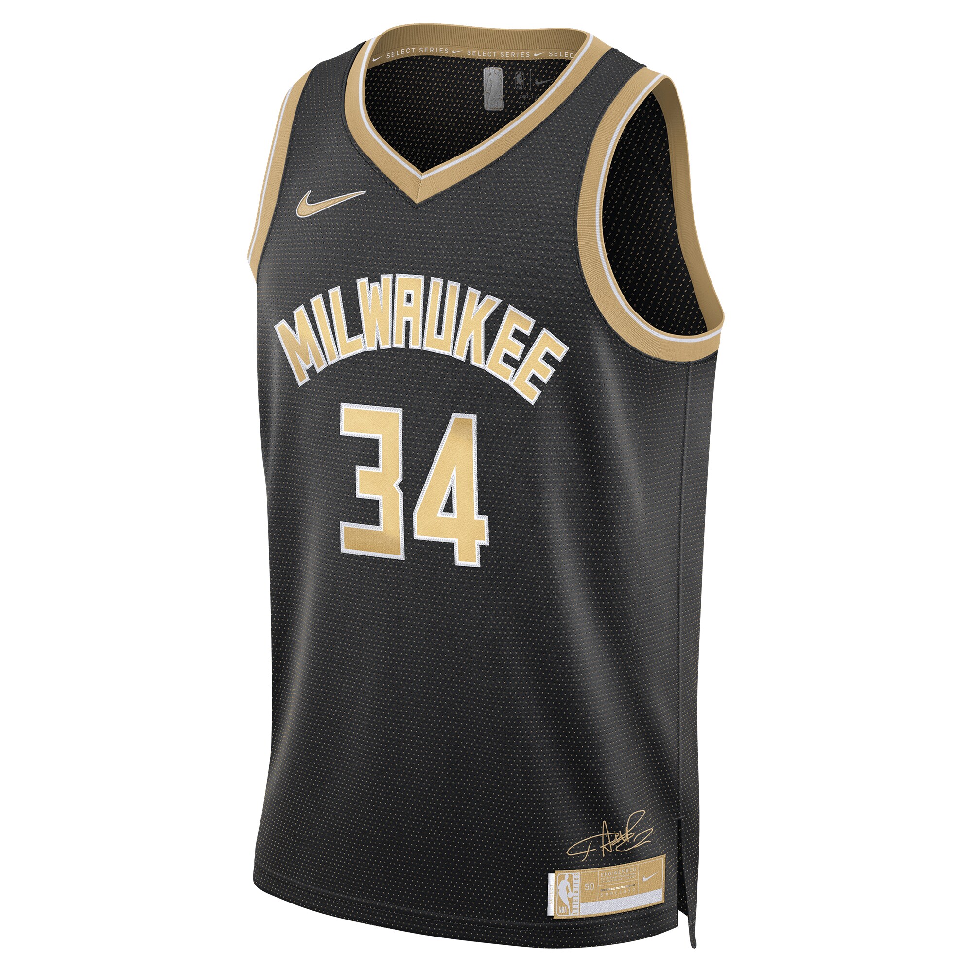 Alternative view of Milwaukee Bucks Select Series Swingman Jersey - Giannis Antetokounmpo - Mens - JS443 