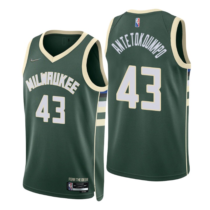 Milwaukee Bucks Thanasis Antetokounmpo 75th Anniversary Diamond Jersey Icon Edition