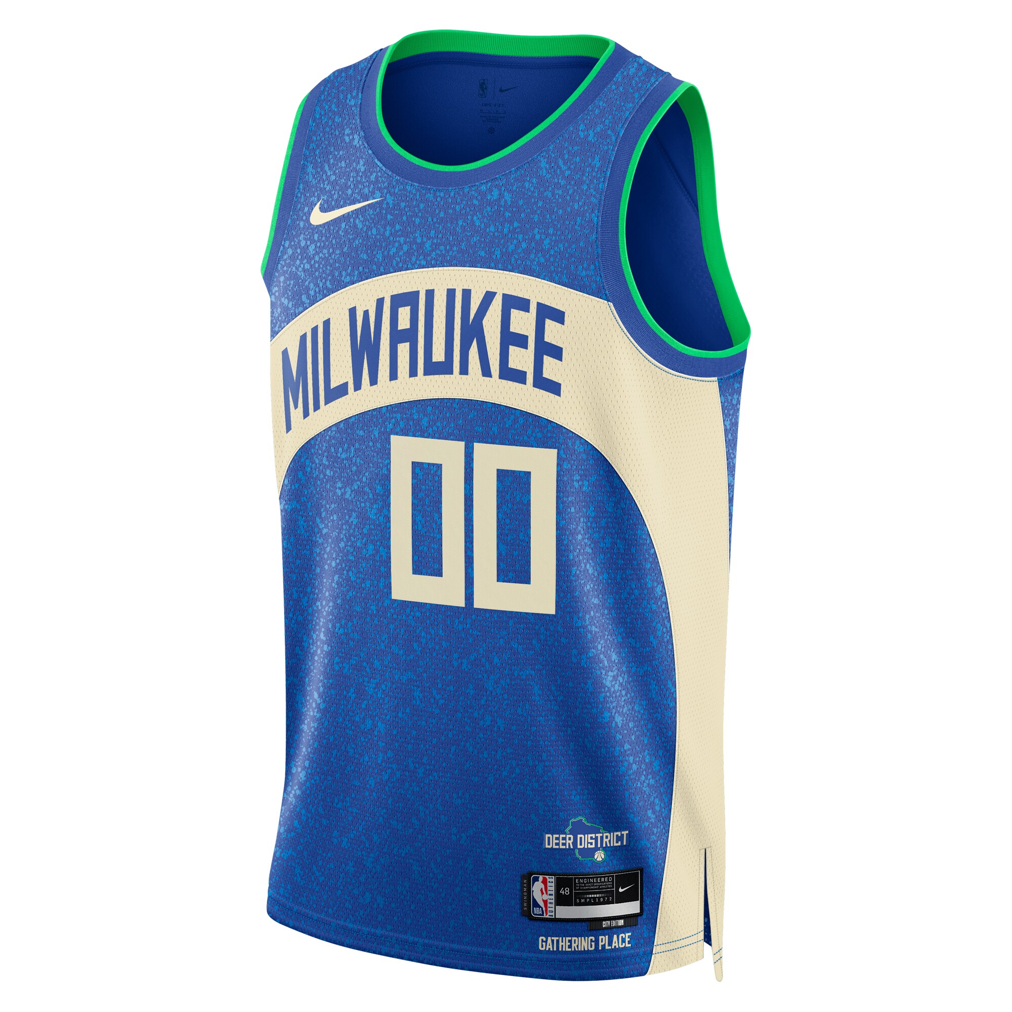 Alternative view of Milwaukee Bucks Unisex 2023/24 Custom Swingman Jersey - Royal - City Edition