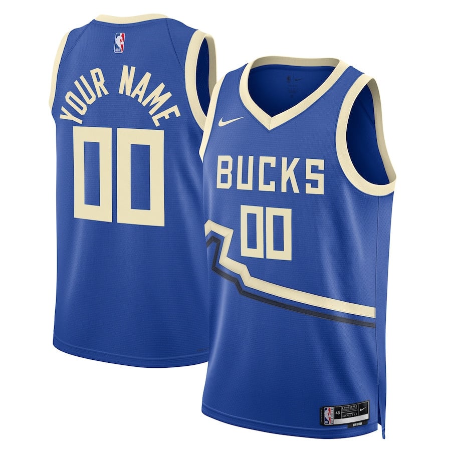 Milwaukee Bucks Unisex 2024/25 Custom Swingman Jersey - City Edition - Royal - JS259 