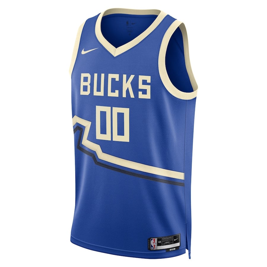 Alternative view of Milwaukee Bucks Unisex 2024/25 Custom Swingman Jersey - City Edition - Royal - JS259 