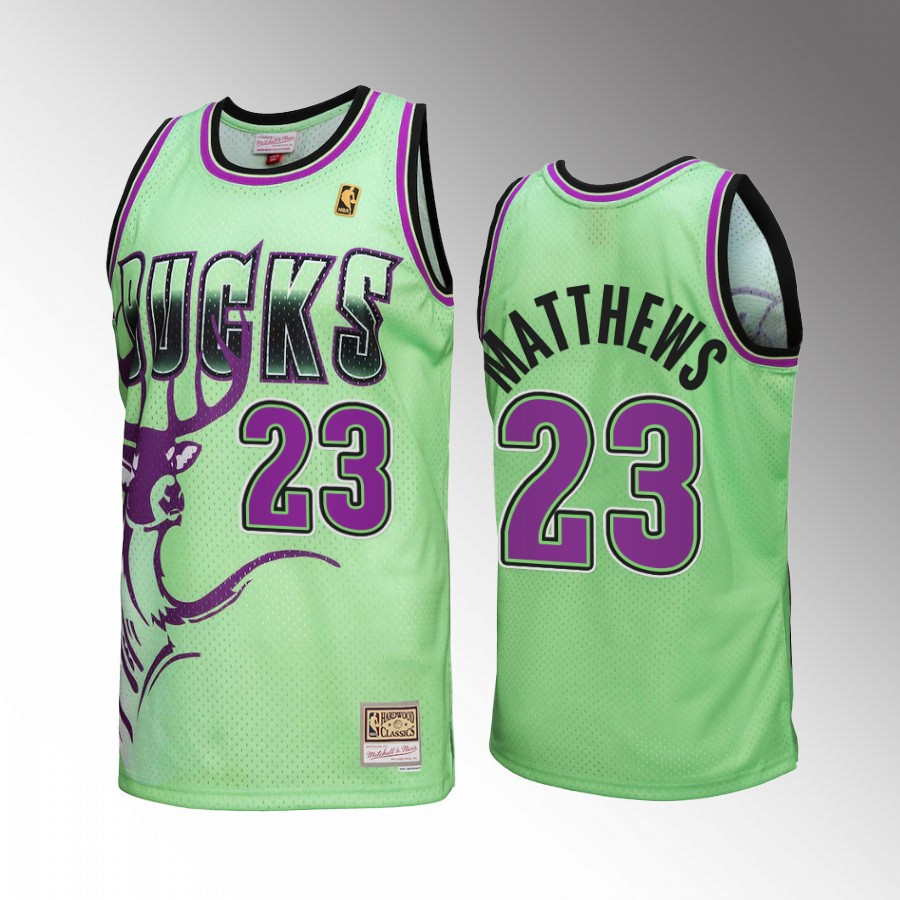 Milwaukee Bucks Wesley Matthews 23 Green Reload 3.0 Men Jersey Mitchell Ness - JS907 