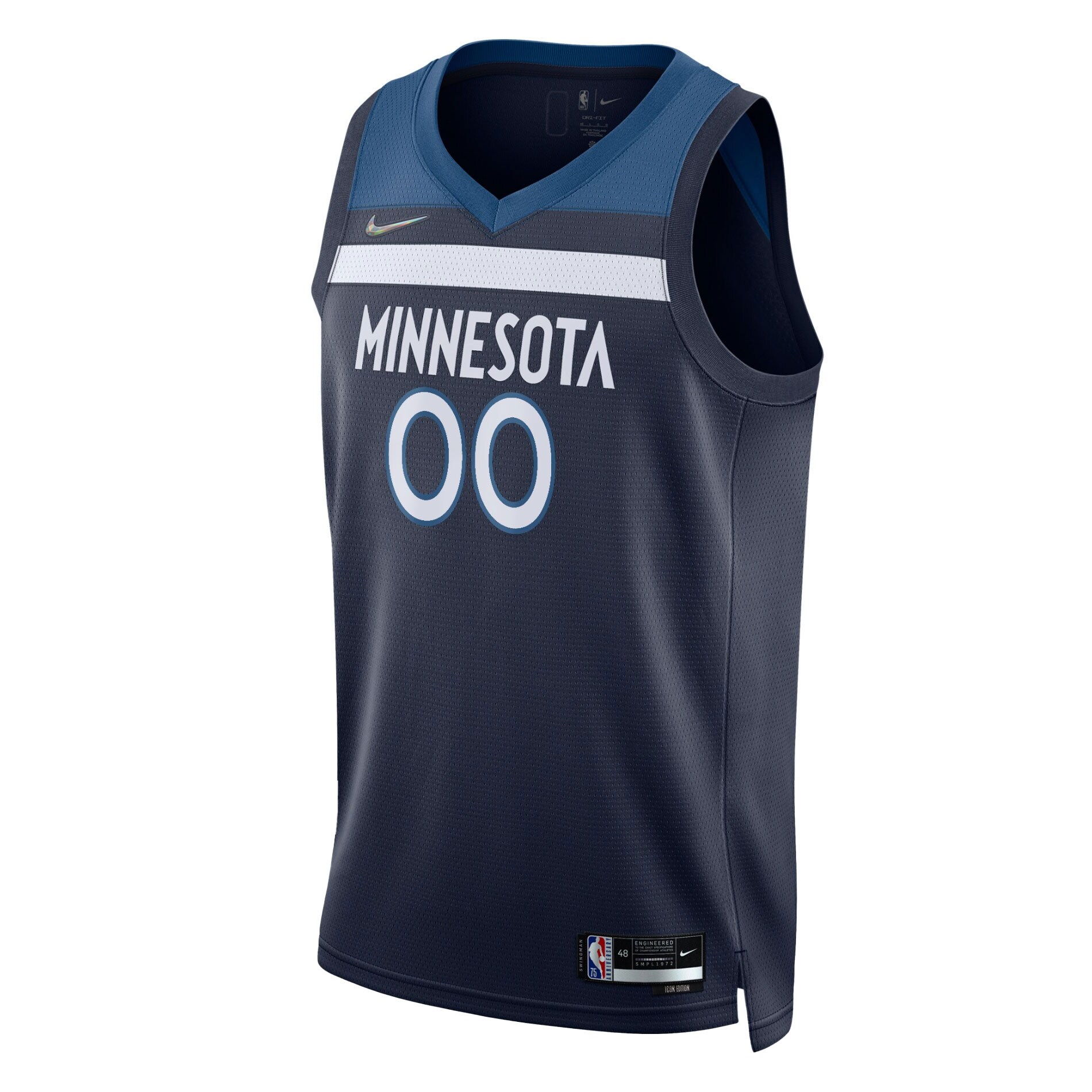 Alternative view of Minnesota Timberwolves 2021/22 Diamond Swingman Custom Jersey - Icon Edition - Navy
