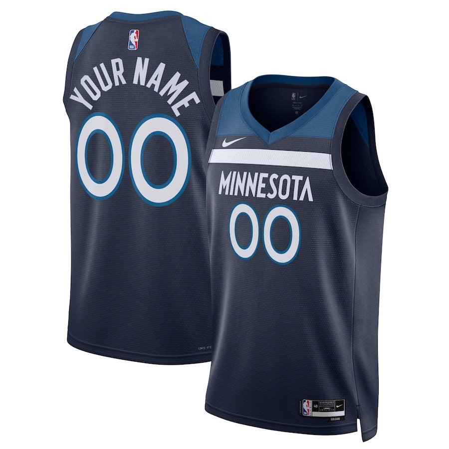 Minnesota Timberwolves 2023/24 Icon Swingman Custom Men Jersey - Navy - JS453 